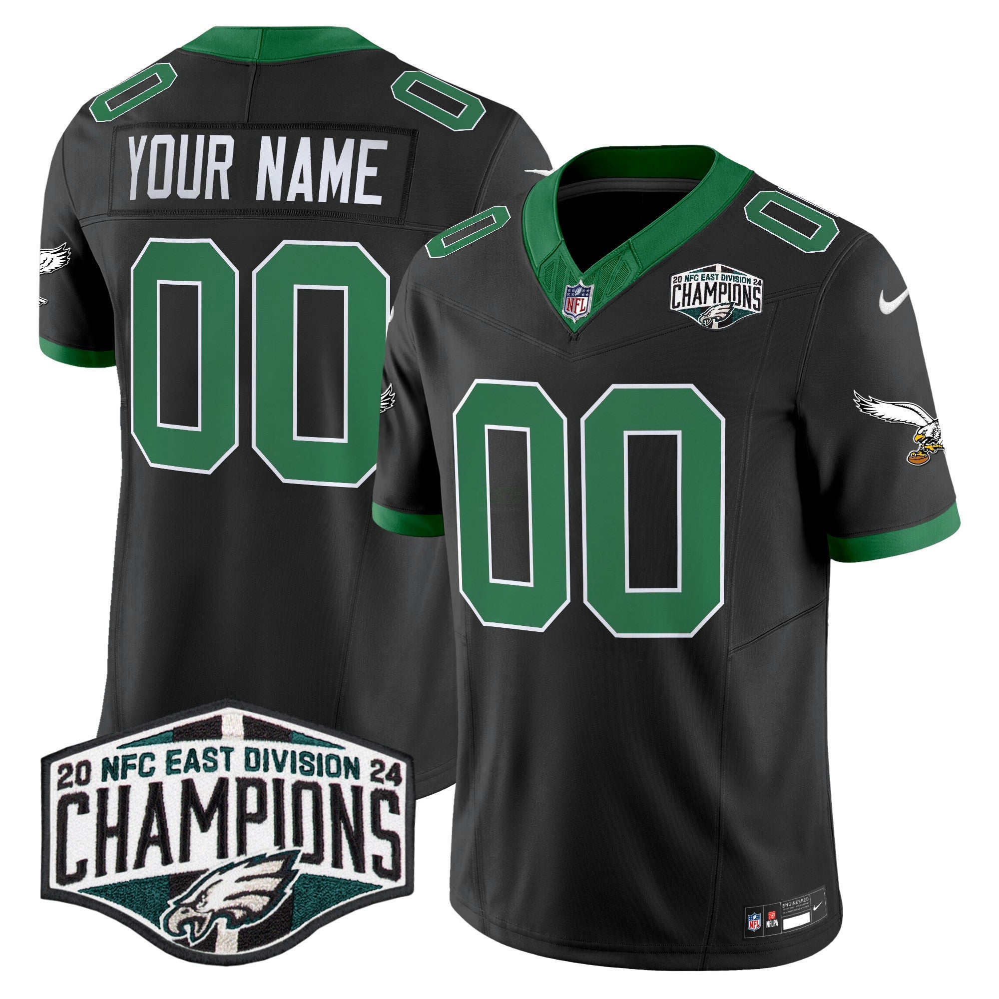 Camisa NFL Philadelphia Kelly Green 2024 NFC East Division Champions Vapor Limited Jersey V2