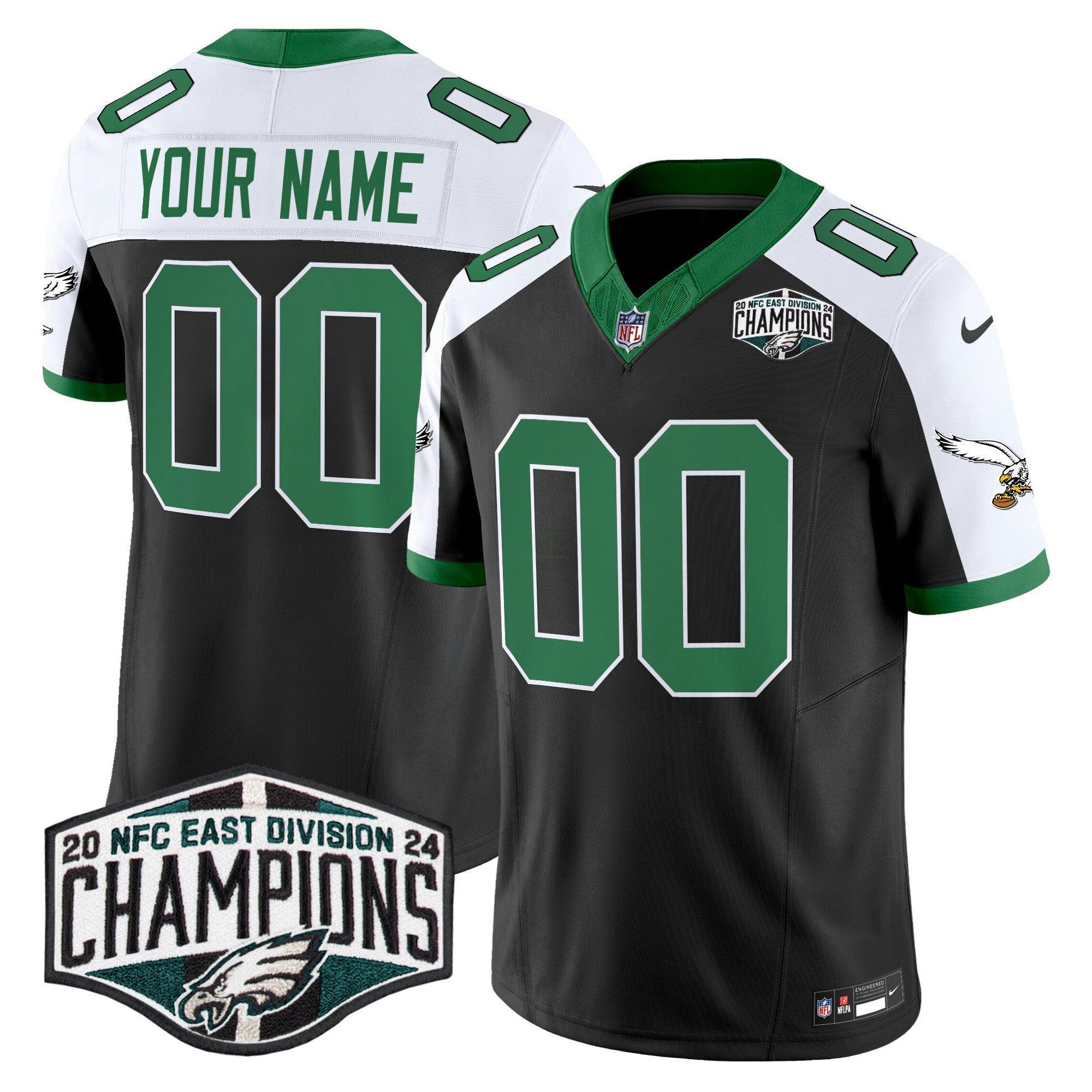 Camisa NFL Philadelphia Kelly Green 2024 NFC East Division Champions Vapor Limited Jersey V2