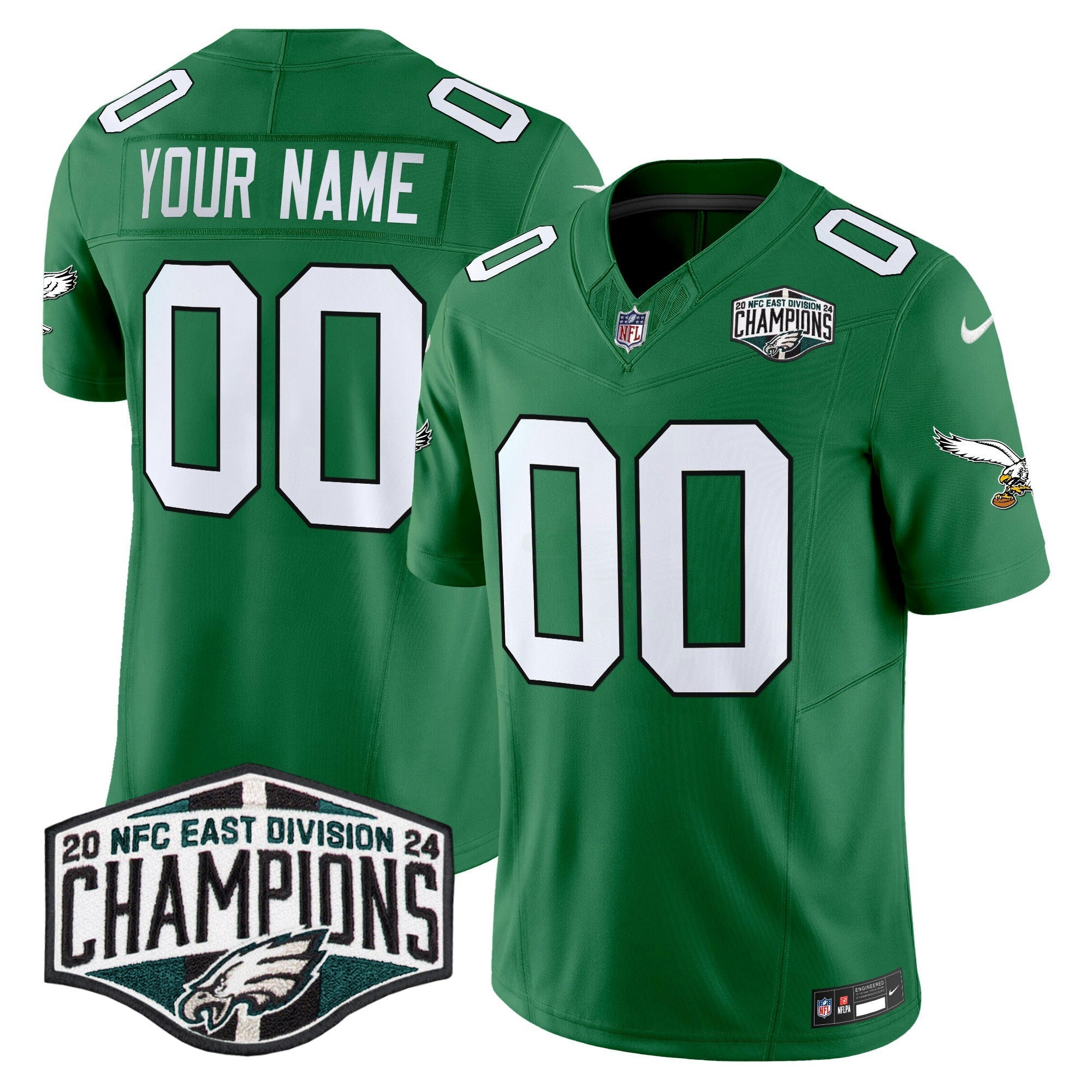 Camisa NFL Philadelphia Kelly Green 2024 NFC East Division Champions Vapor Limited Jersey V2