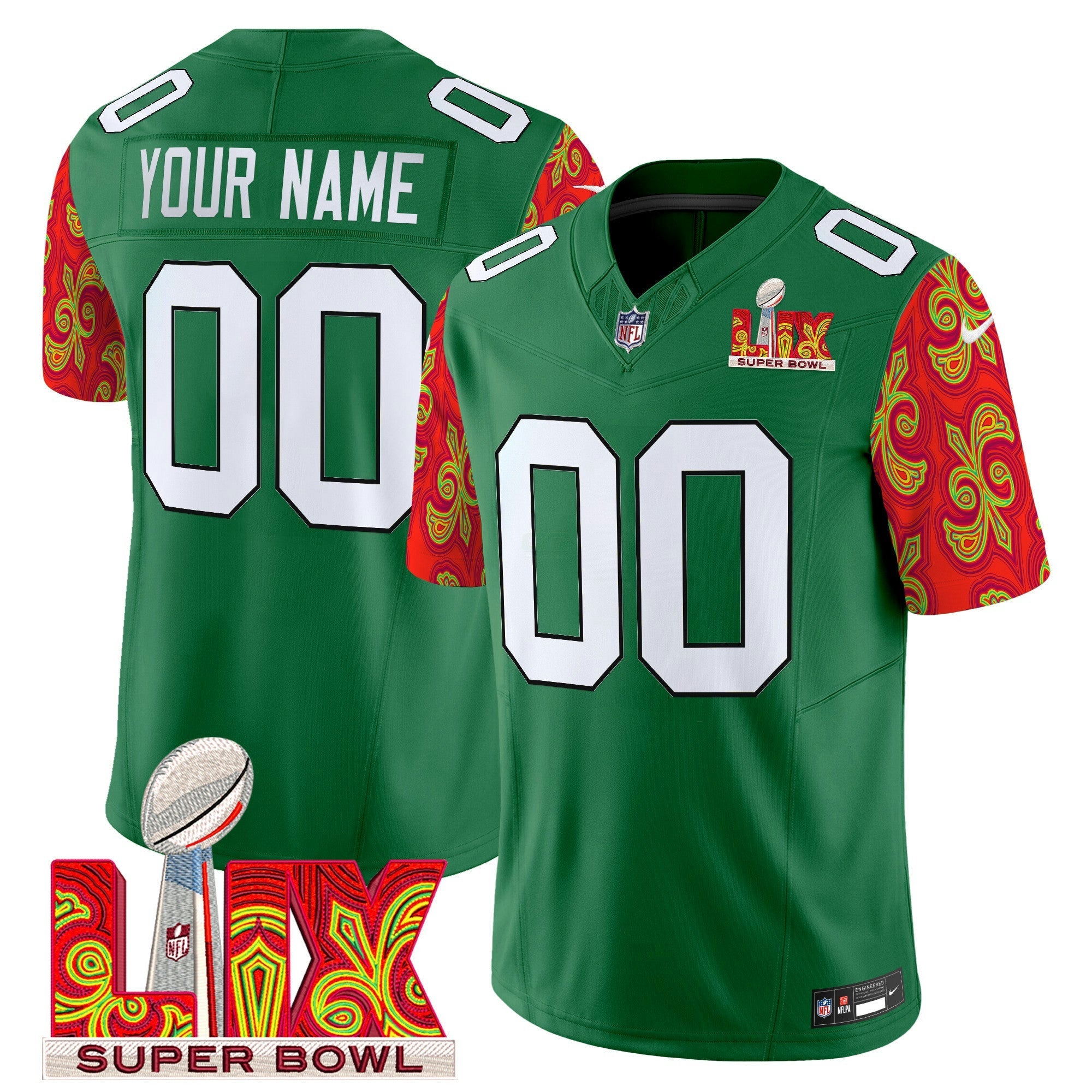 Camisa NFL Philadelphia Kelly Green Super Bowl LIX Style Vapor Limited Jersey