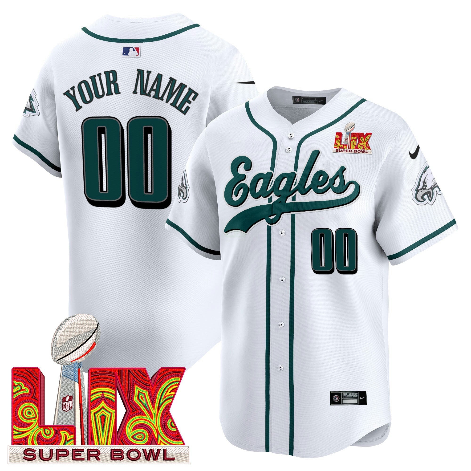 Camisa NFL Philadelphia Midnight Verde Super Bowl LIX Vapor Jersey