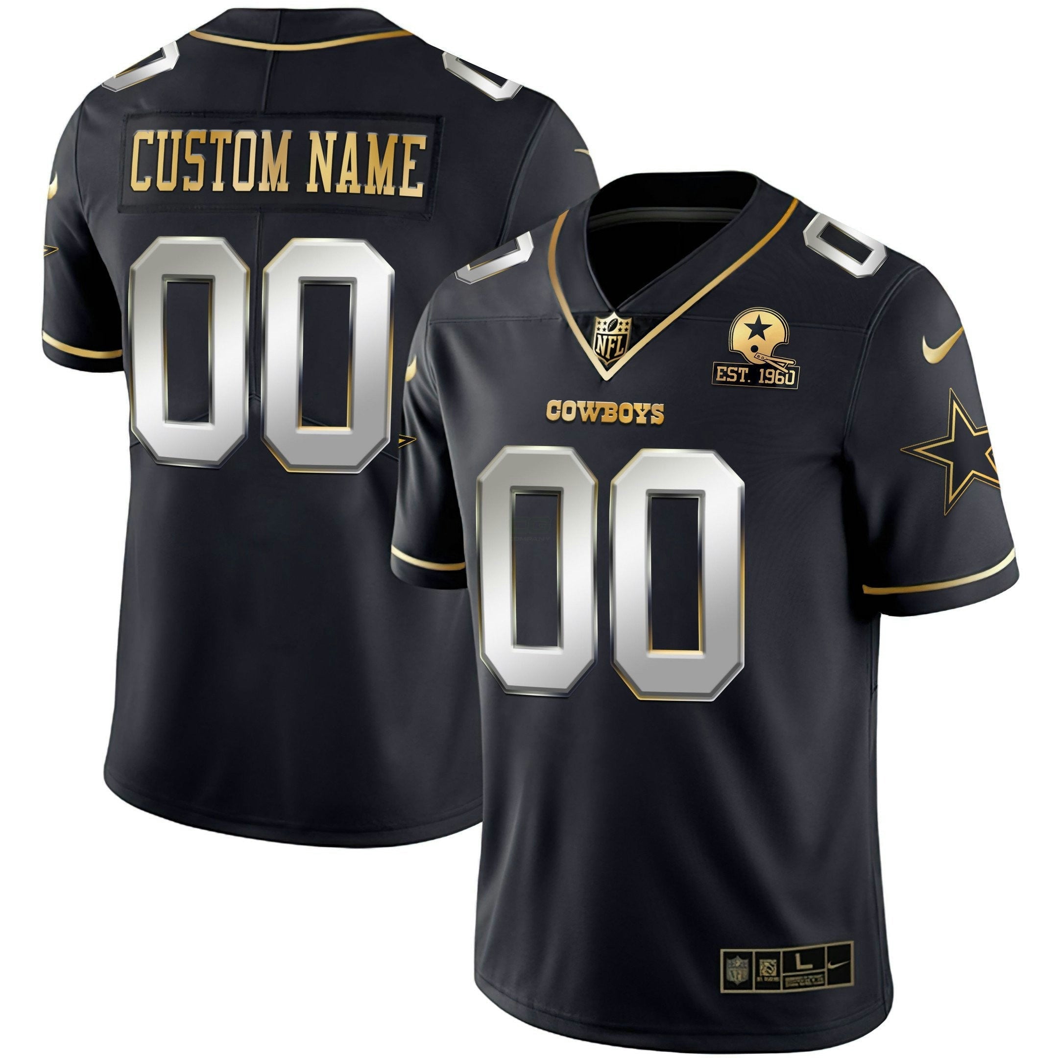 Camisa NFL Preta Limited Custom Name and Number Jersey - Preta Limited