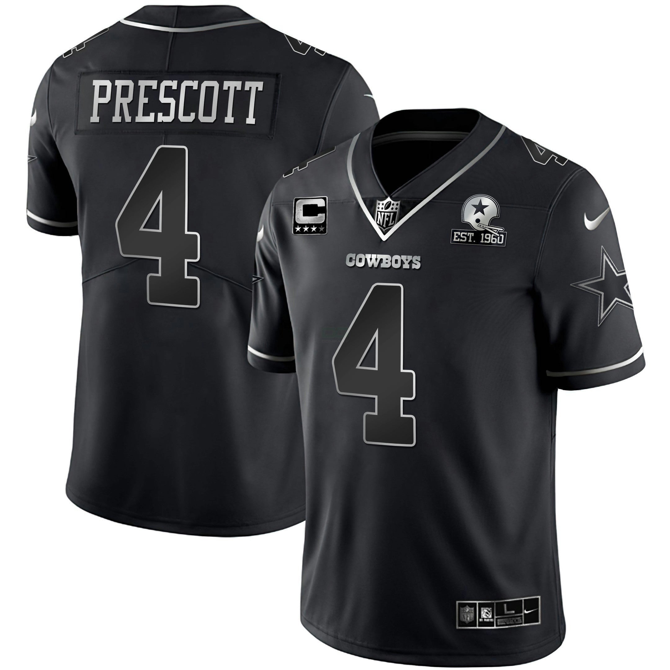 Camisa NFL Preta Prata Vapor Limited Est 1960 Patch