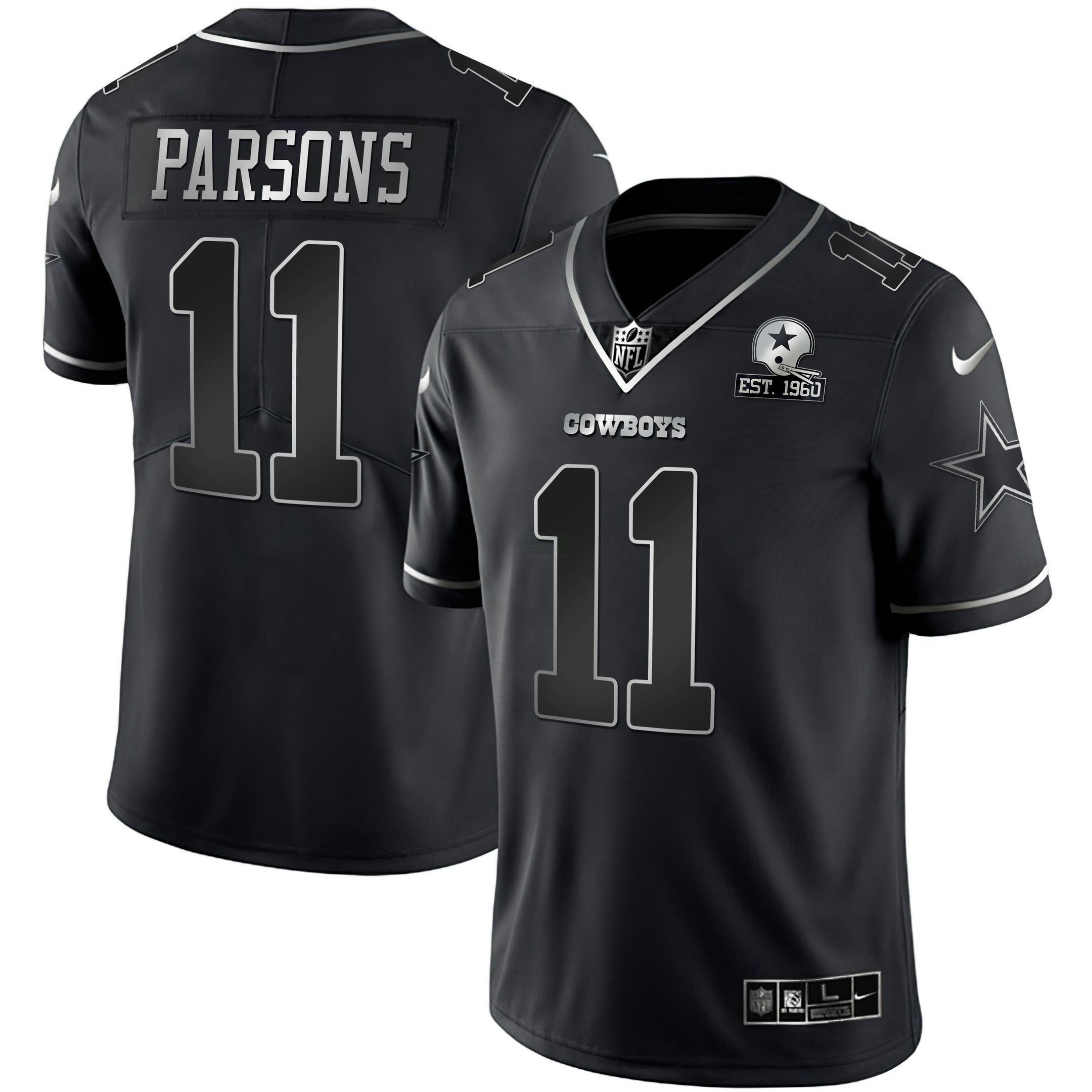 Camisa NFL Preta Prata Vapor Limited Est 1960 Patch
