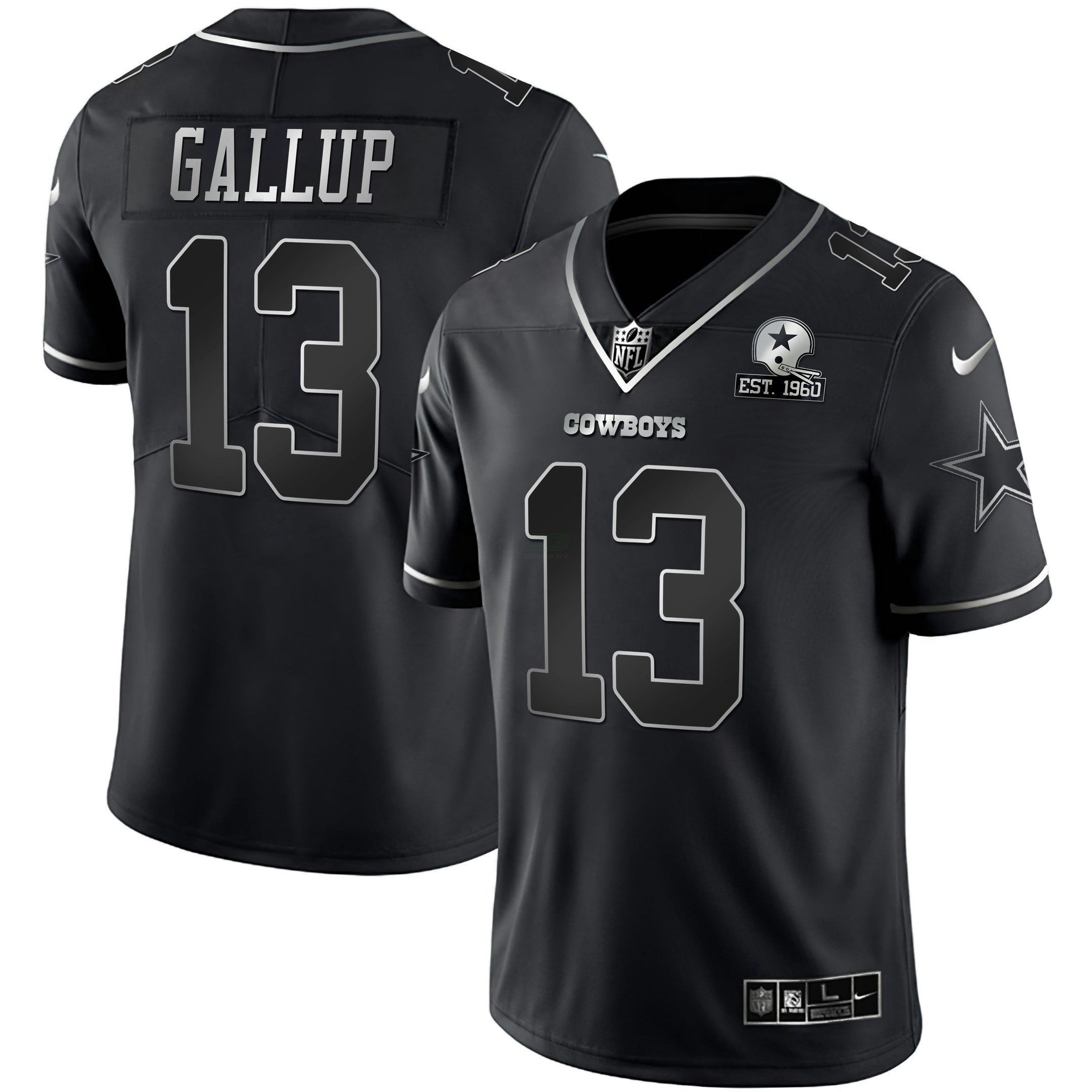 Camisa NFL Preta Prata Vapor Limited Est 1960 Patch