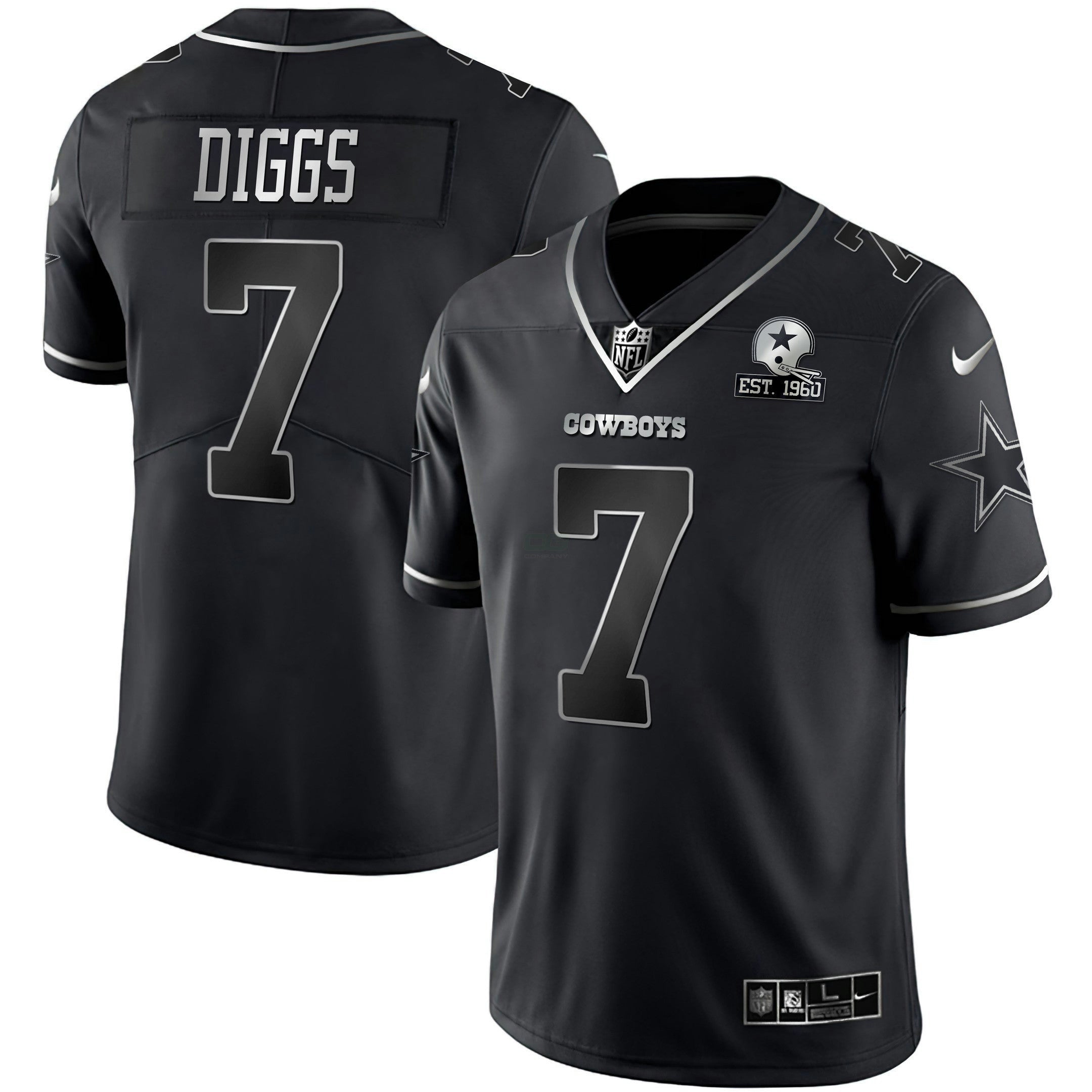 Camisa NFL Preta Prata Vapor Limited Est 1960 Patch