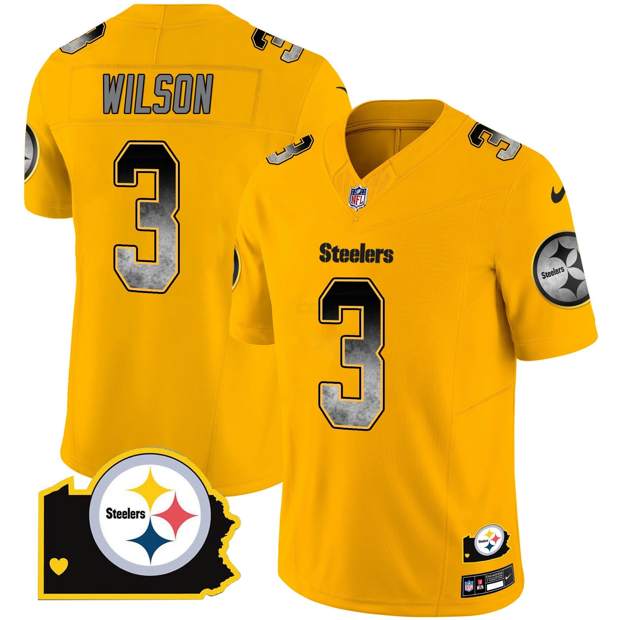 Camisa NFL Russell Wilson Arch Smoke Home Patch Vapor Jersey