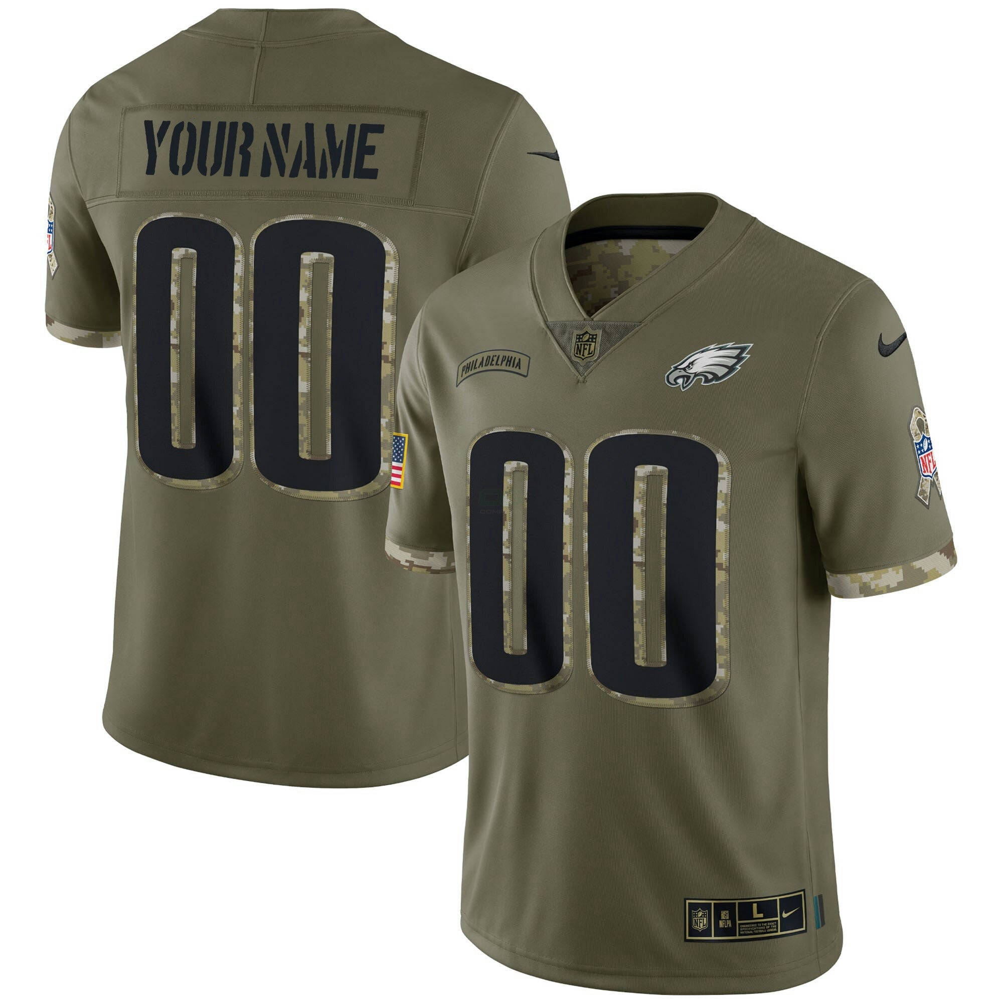 Camisa NFL Salute To Service Custom Name and Number - Salute To Service