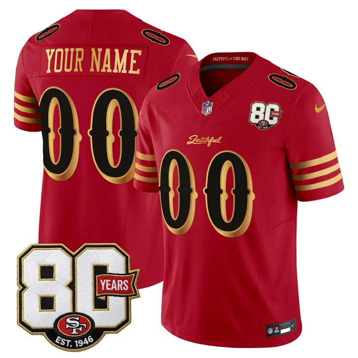 Camisa NFL San Francisco 80th Anniversary Patch Jersey - Rivalries Edition