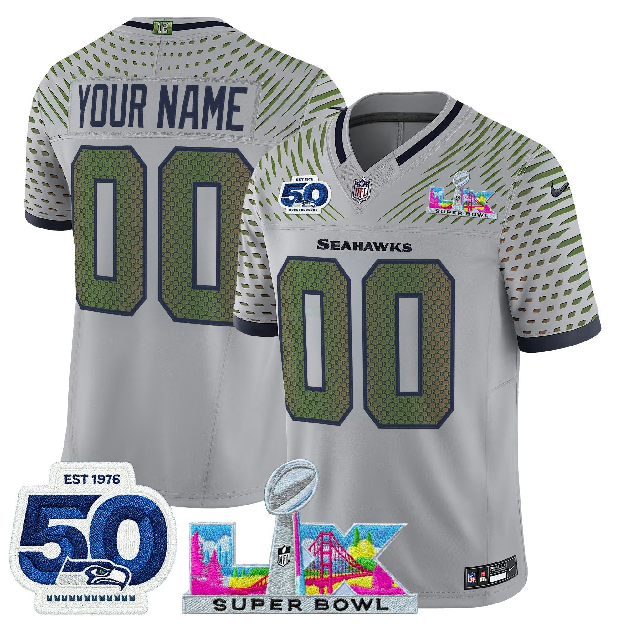Camisa NFL Seattle “Super Bowl LX & 50th Patch” Vapor Limited Jersey