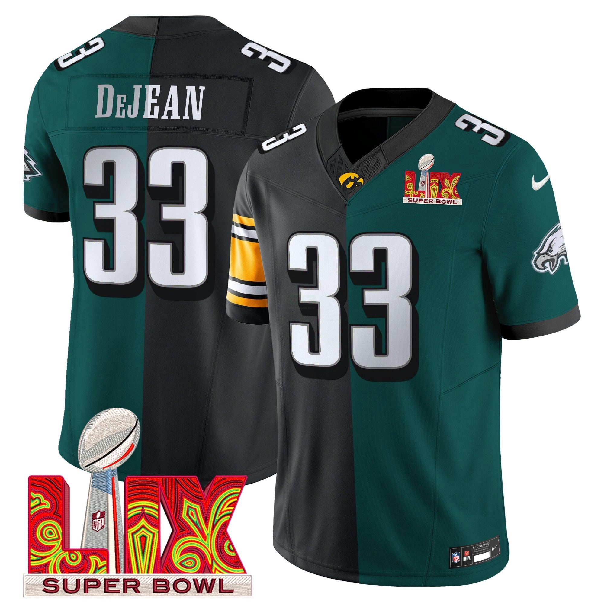 Camisa NFL Split Midnight Verde Super Bowl LIX & College Football Vapor Limited Jersey