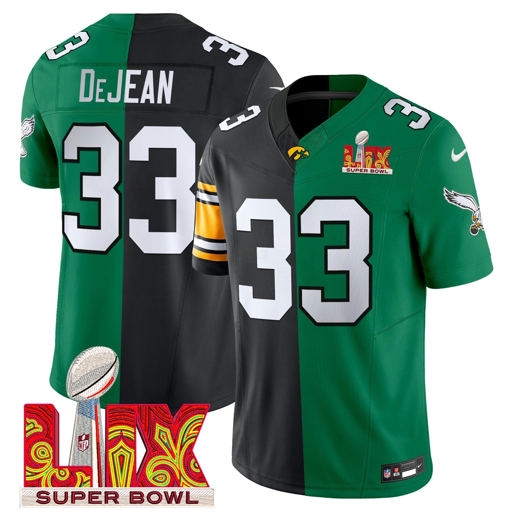 Camisa NFL Split Philadelphia Super Bowl LIX & College Football Vapor Limited Jersey