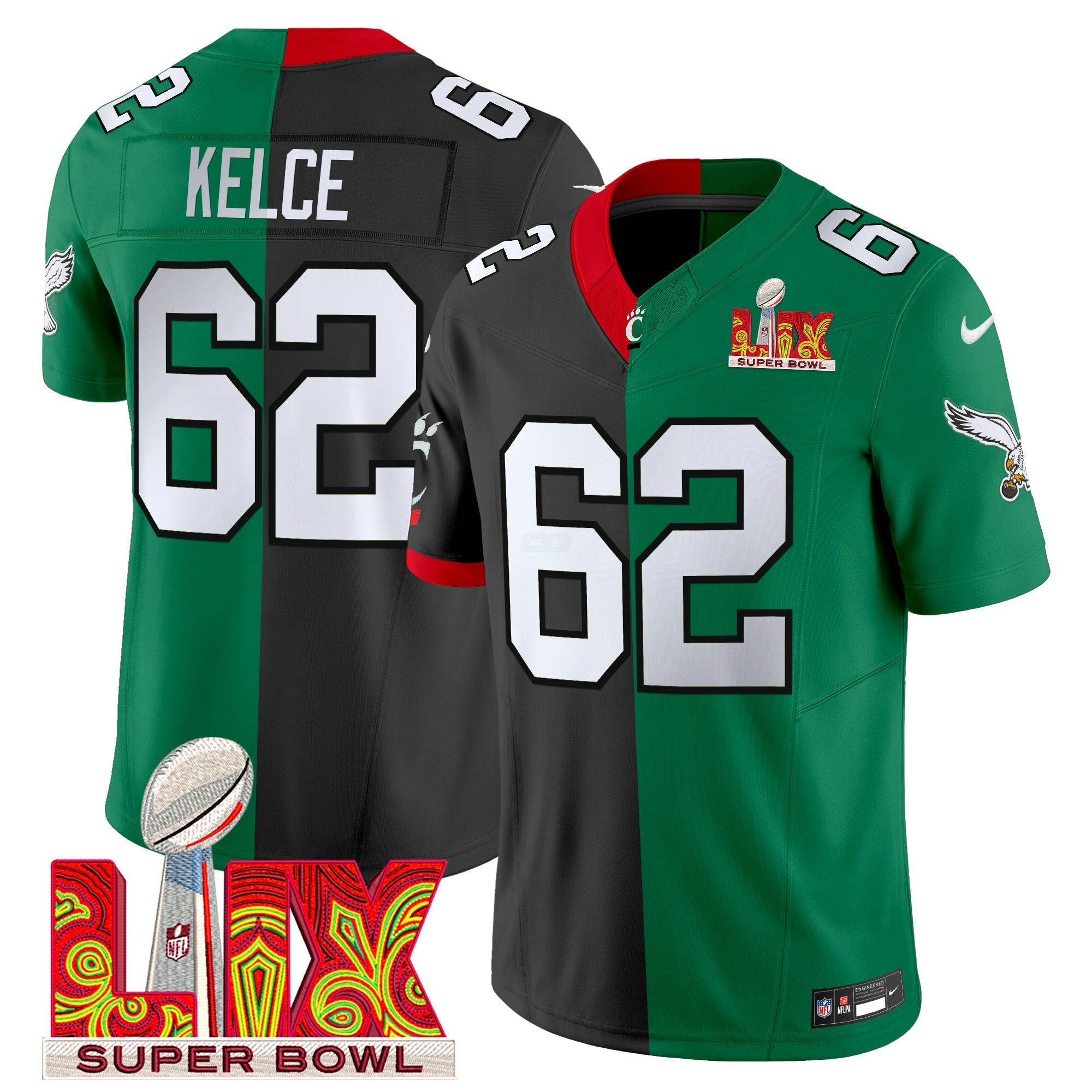 Camisa NFL Split Philadelphia Super Bowl LIX & College Football Vapor Limited Jersey