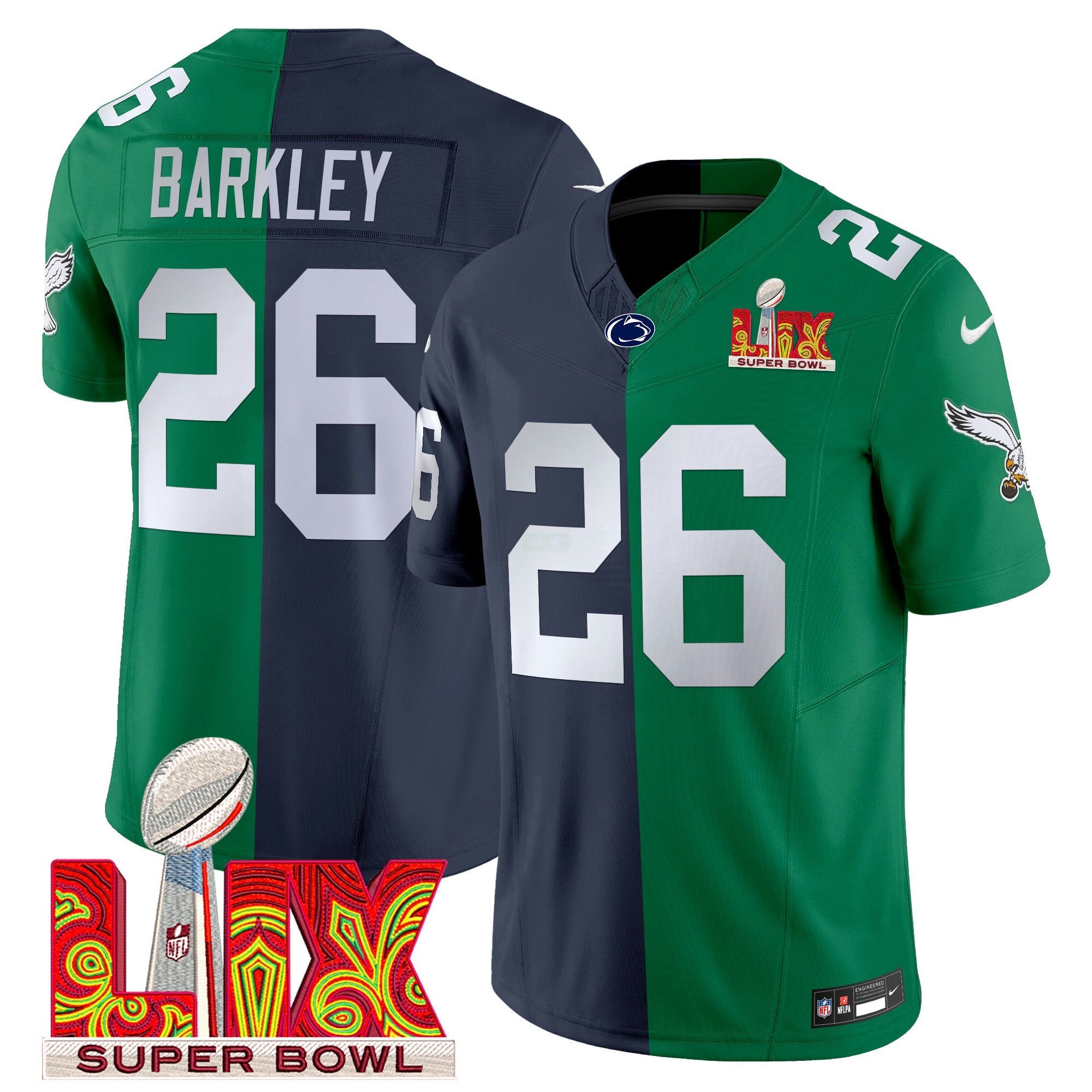 Camisa NFL Split Philadelphia Super Bowl LIX & College Football Vapor Limited Jersey