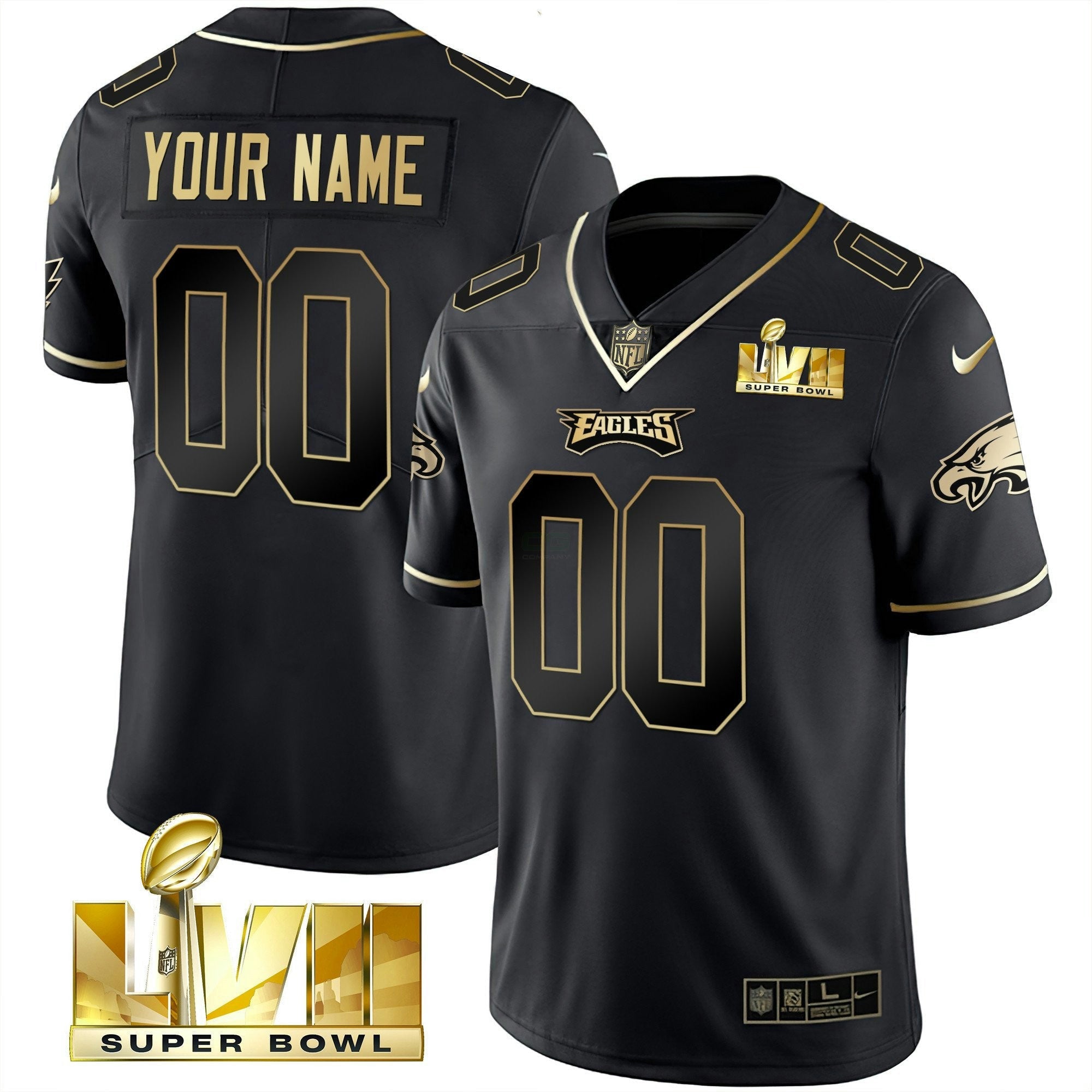 Camisa NFL Super Bowl Dourada Custom Vapor Jersey