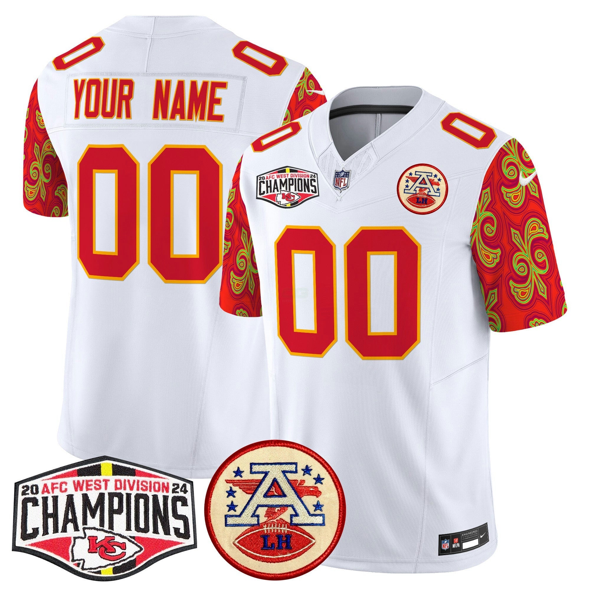 Camisa NFL Super Bowl LIX Style 2024 AFC West Division Champions Patch Vapor Limited Jersey