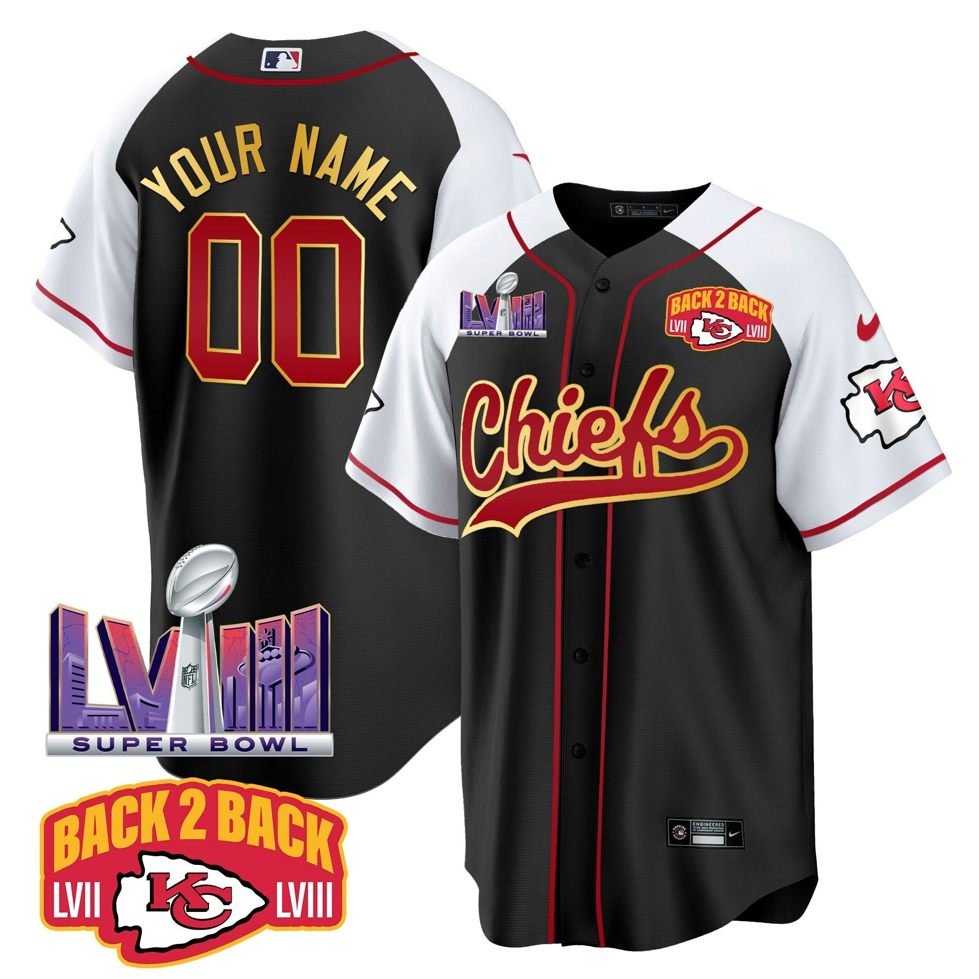 Camisa NFL Super Bowl LVIII & Back 2 Back Patch Jersey