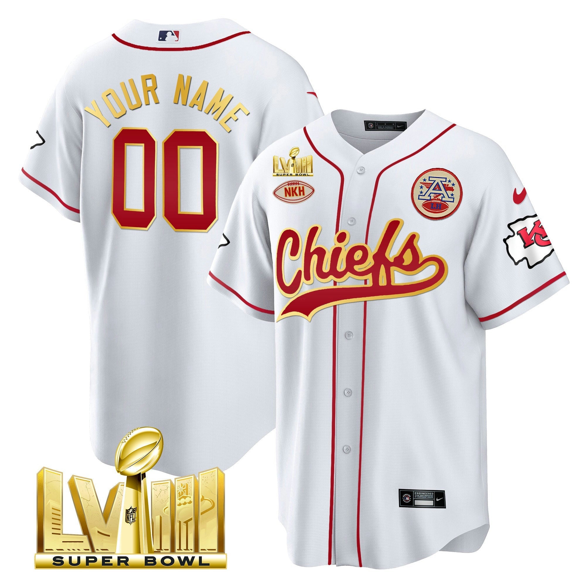 Camisa NFL Super Bowl LVIII Dourada Patch Jersey