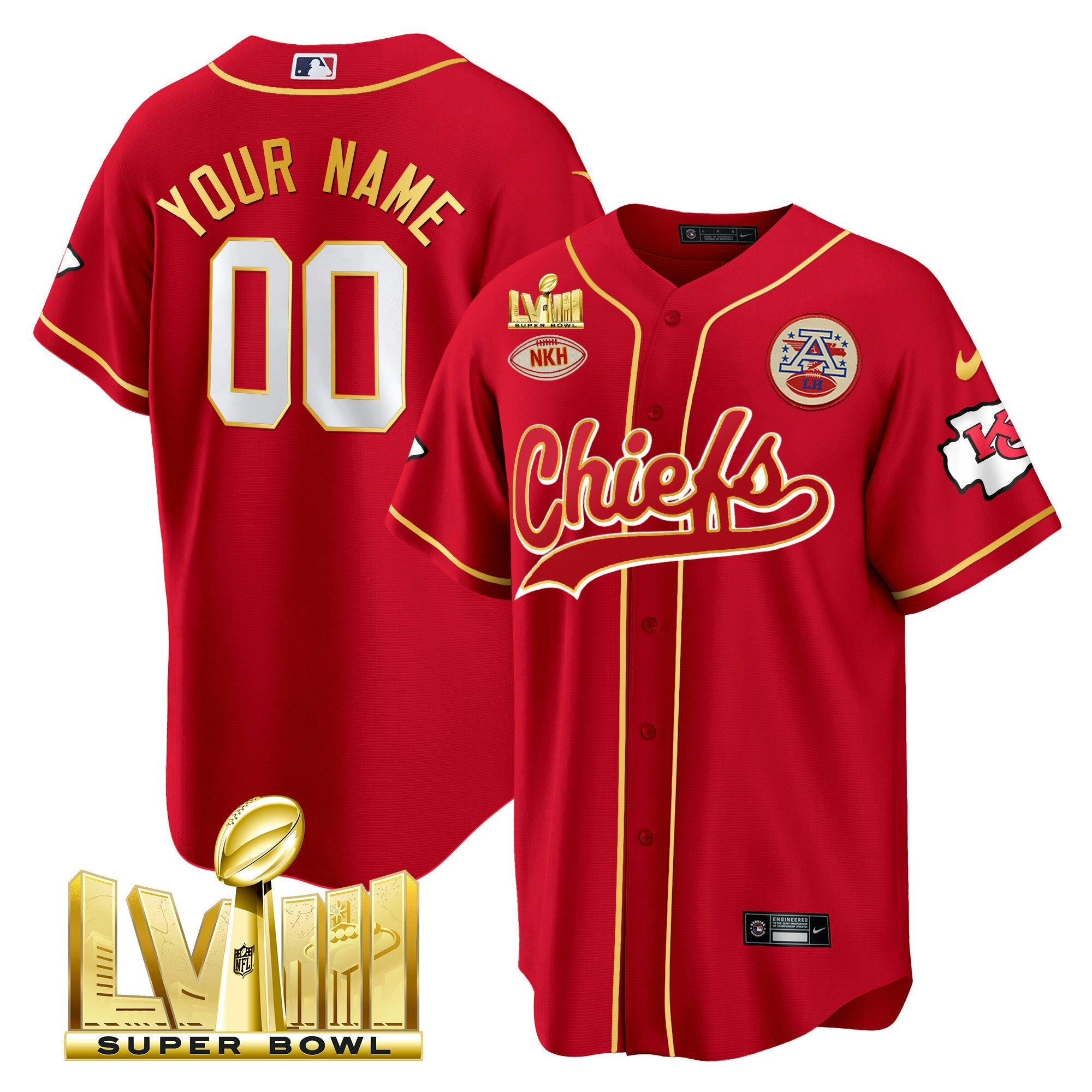 Camisa NFL Super Bowl LVIII Dourada Patch Jersey
