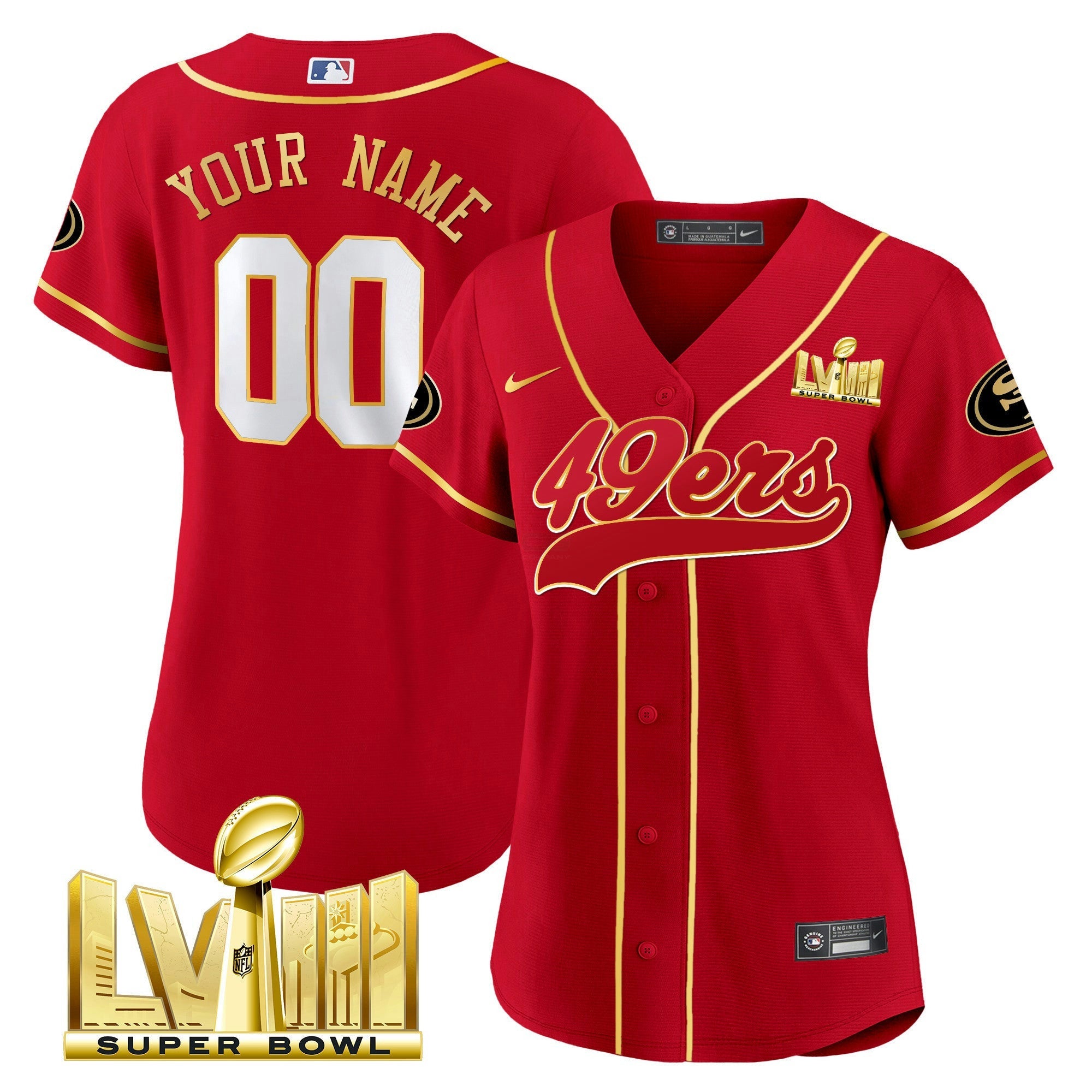 Camisa NFL Super Bowl LVIII Dourada Patch Jersey