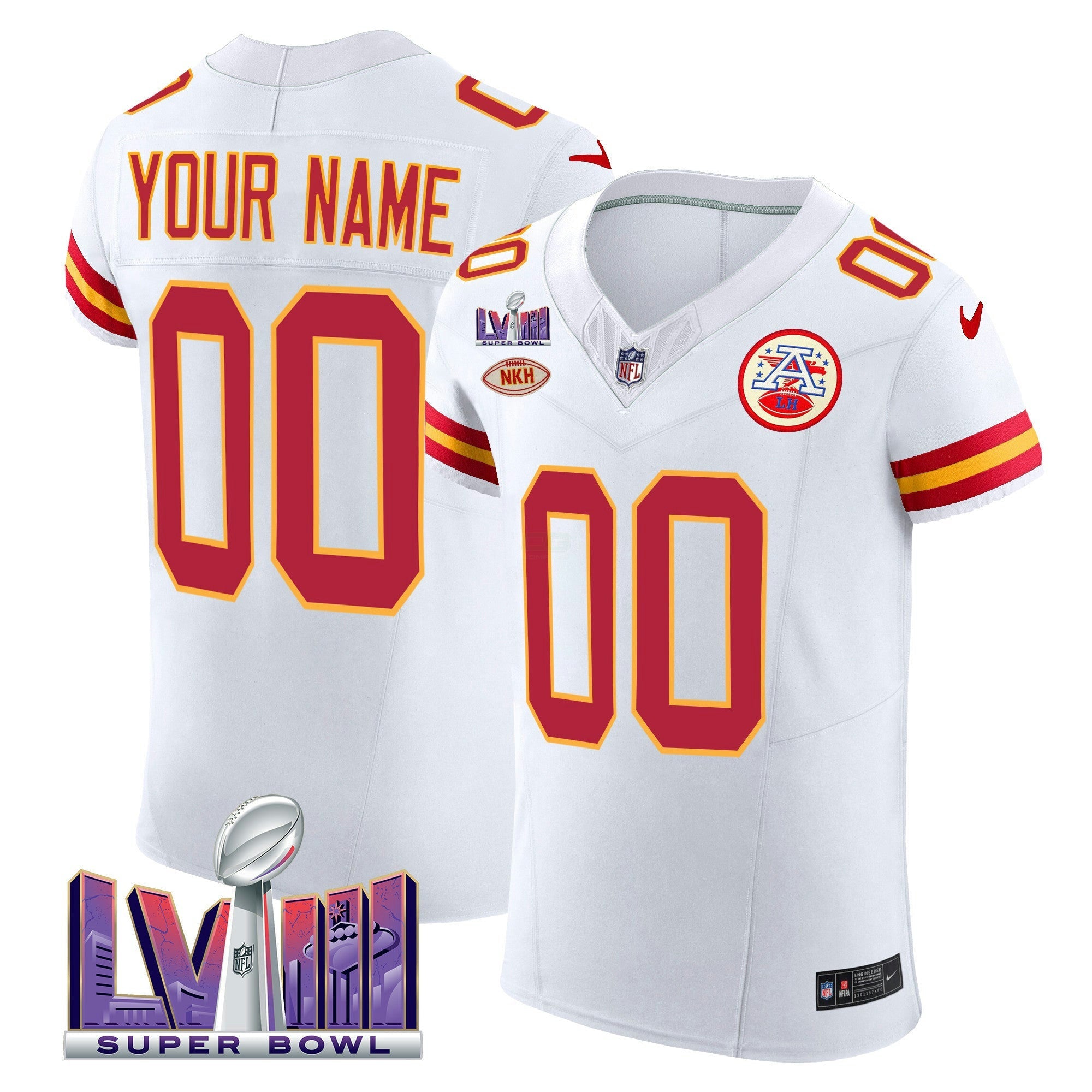 Camisa NFL Super Bowl LVIII Dourada Patch Vapor Elite Jersey