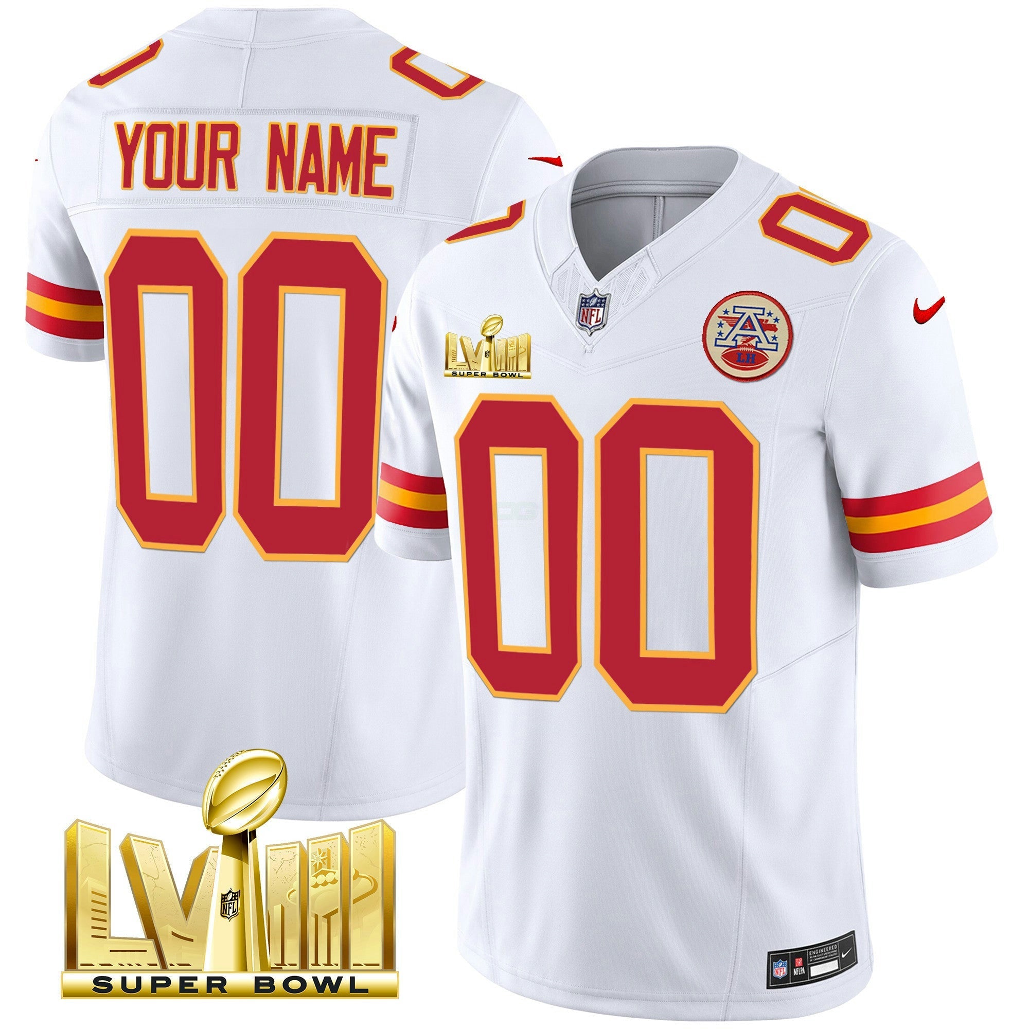 Camisa NFL Super Bowl LVIII Dourada Patch Vapor Jersey