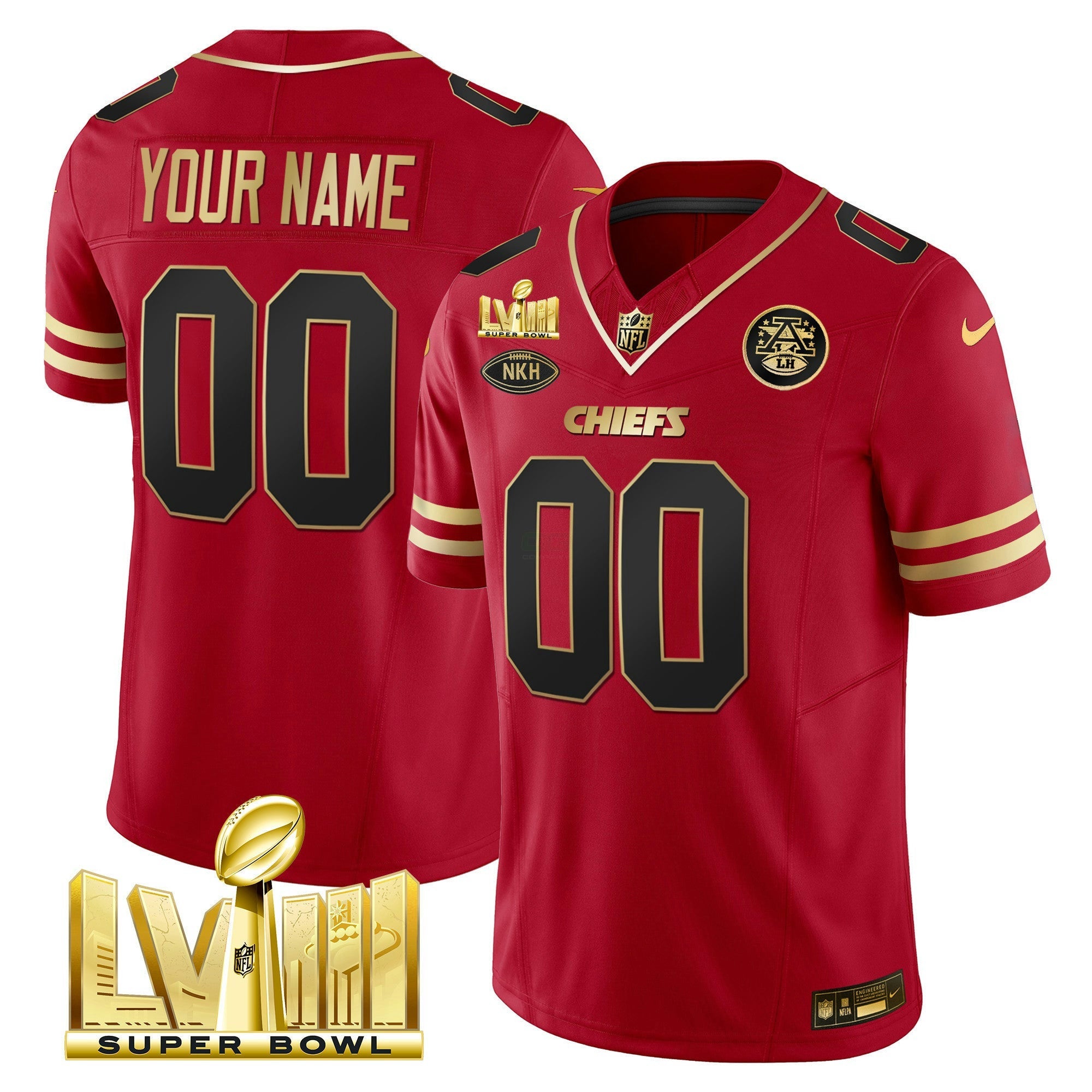 Camisa NFL Super Bowl LVIII Dourada Patch Vapor Jersey V2