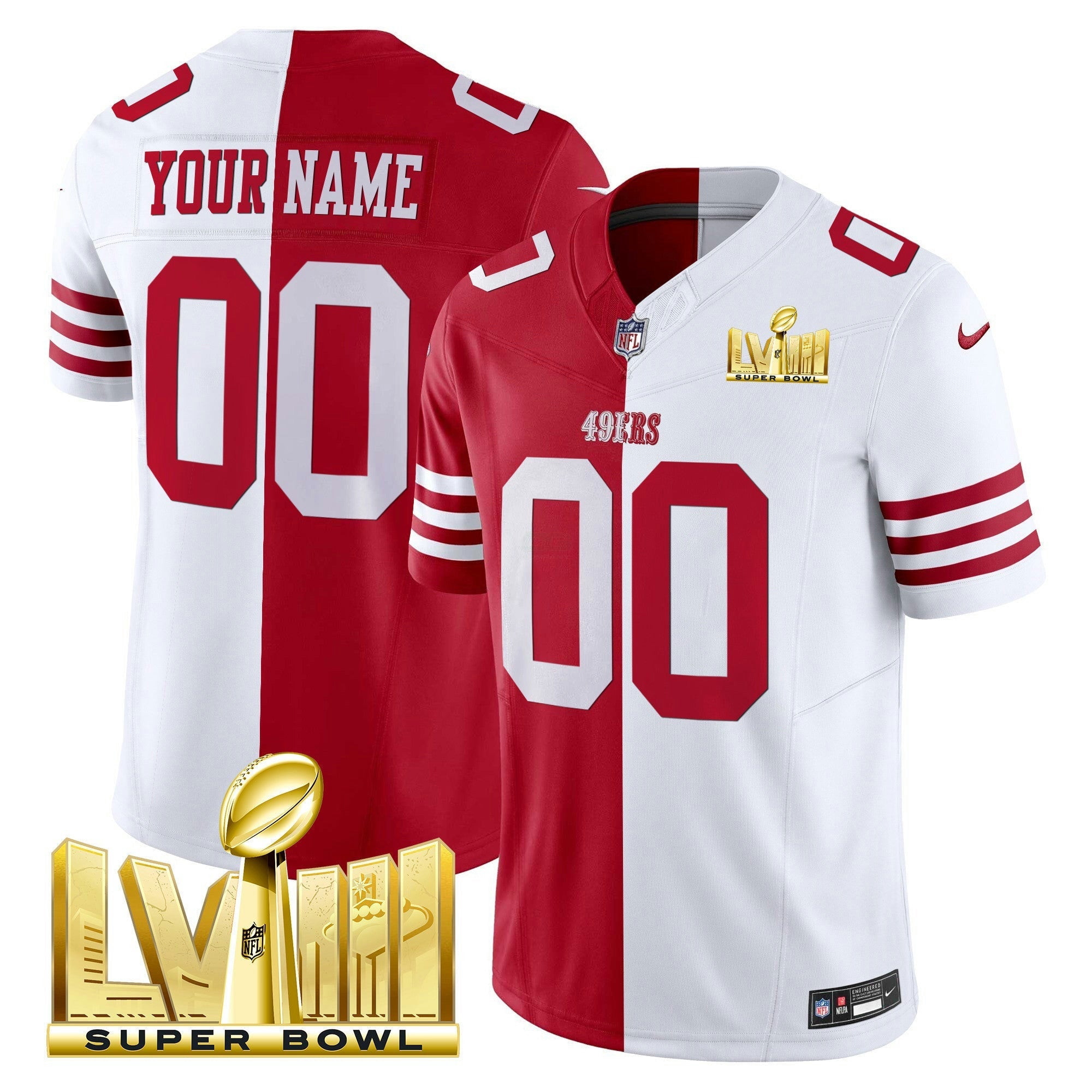 Camisa NFL Super Bowl LVIII Dourada Patch Vapor Jersey V2