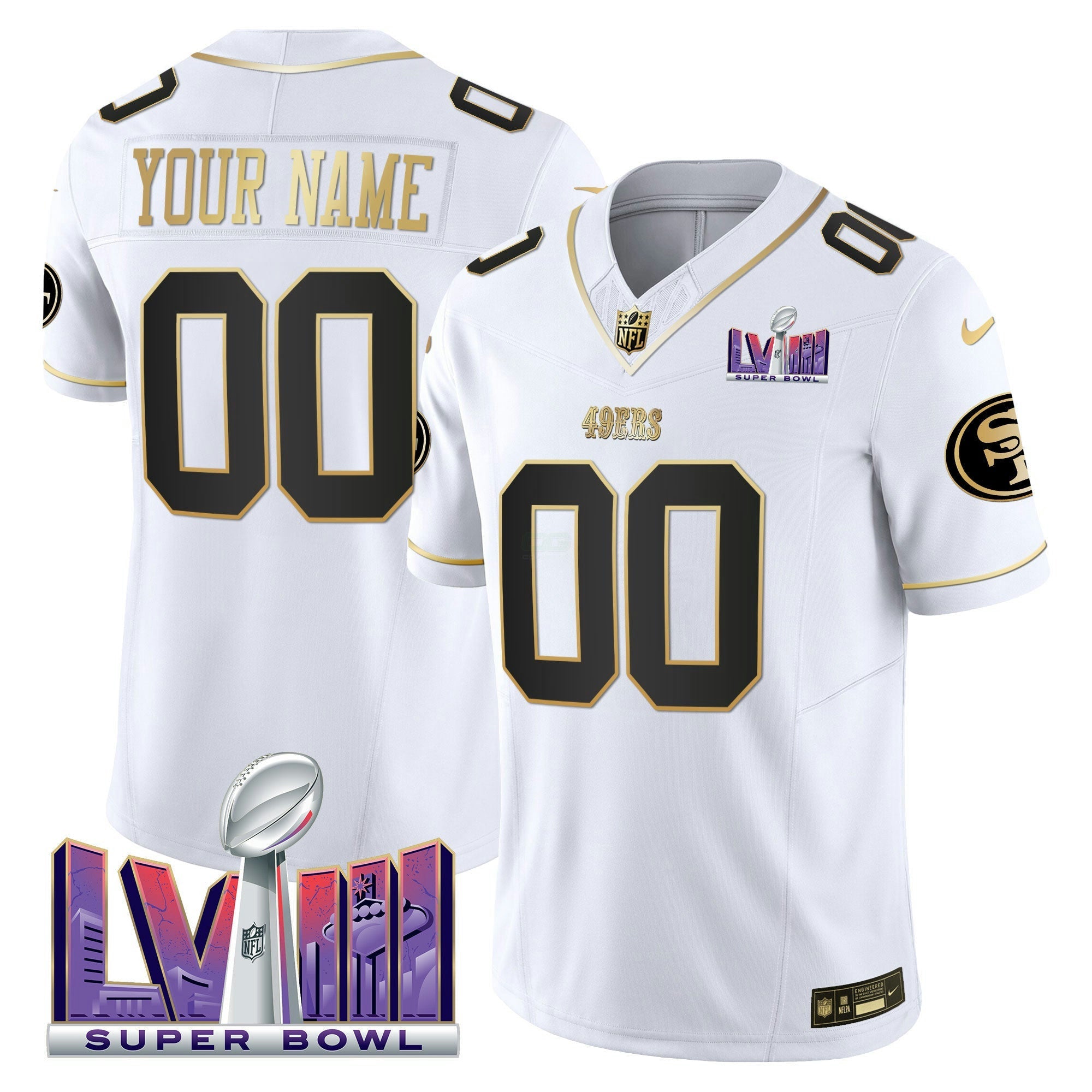 Camisa NFL Super Bowl LVIII Patch Vapor Jersey V2