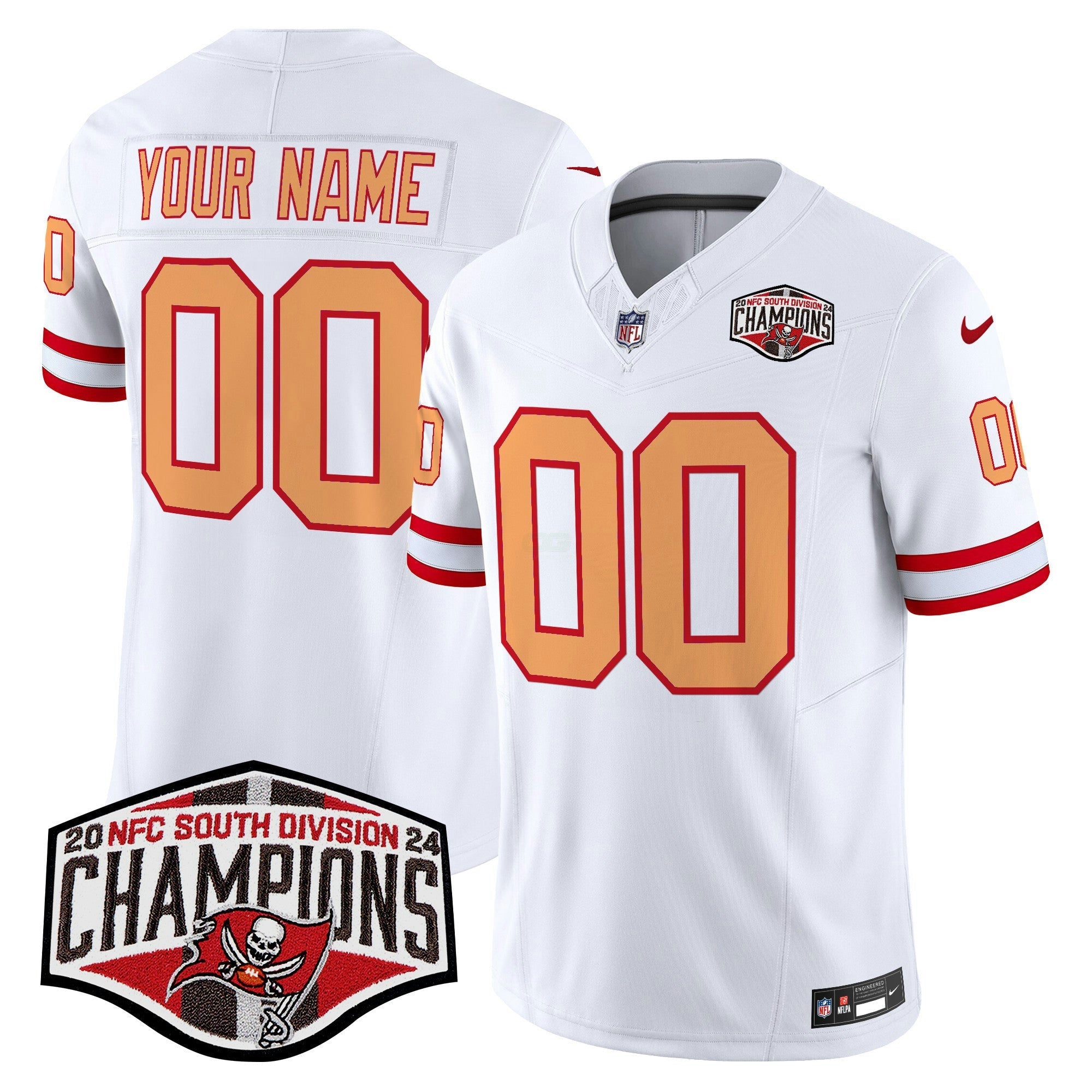 Camisa NFL Tampa Bay Creamsicle 2024 NFC South Division Champions Patch Vapor Limited Jersey