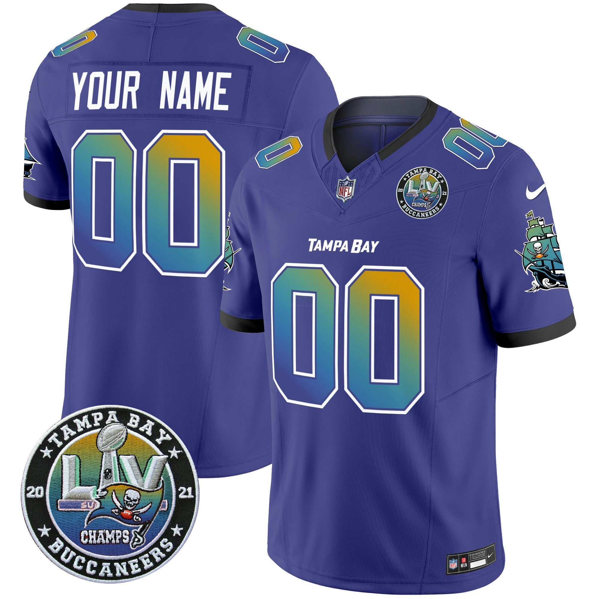 Camisa NFL “Tampa City” Super Bowl LIV Patch Vapor Limited Jersey