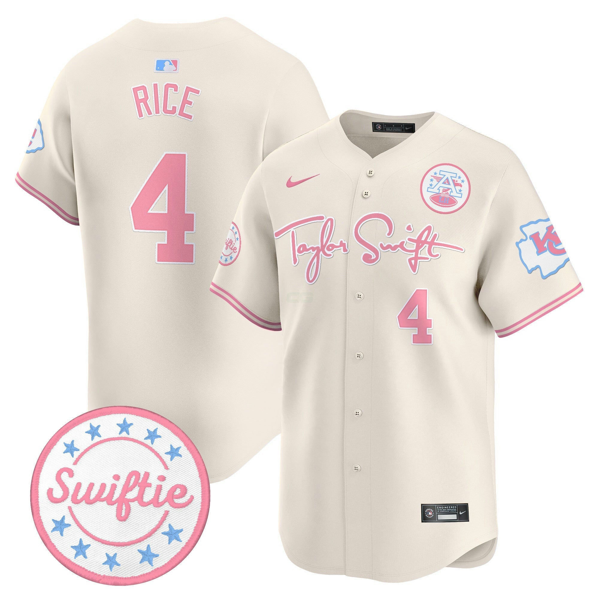 Camisa NFL Unisex Taylor Swift Bubblegum Pink Vapor Premier Limited Jersey