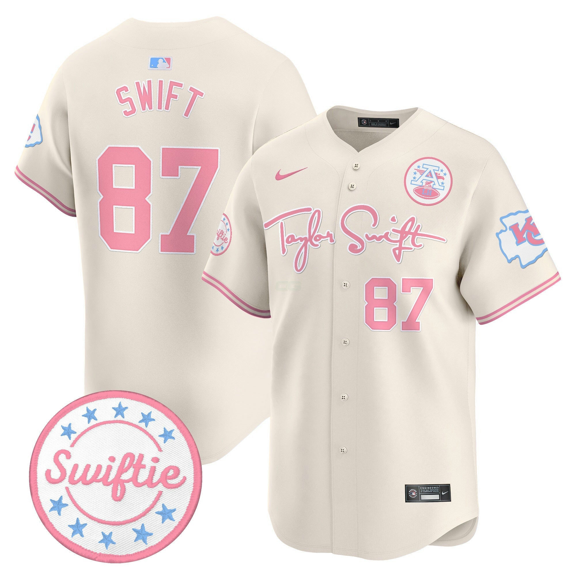 Camisa NFL Unisex Taylor Swift Bubblegum Pink Vapor Premier Limited Jersey