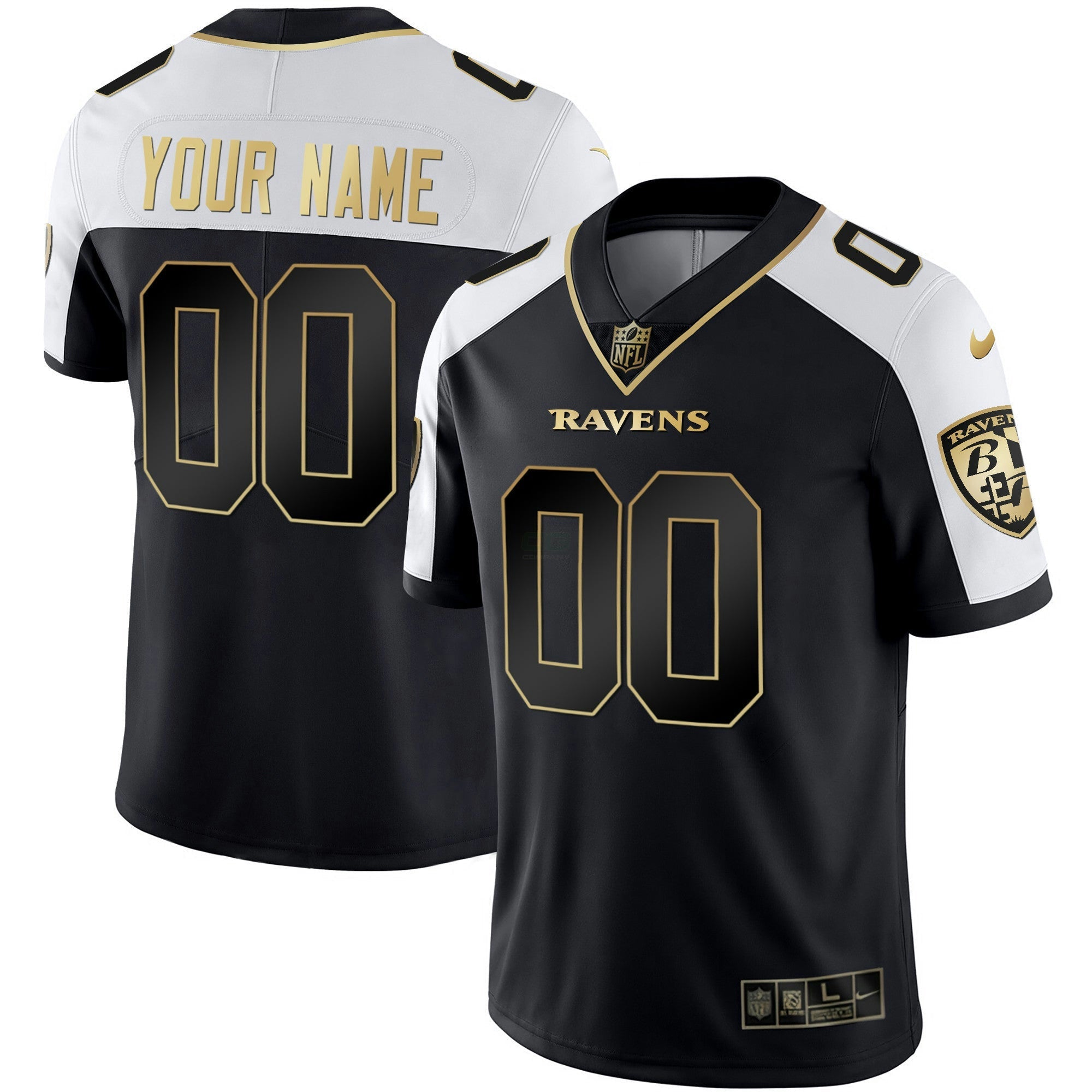 Camisa NFL Vapor Dourada Custom Name and Number