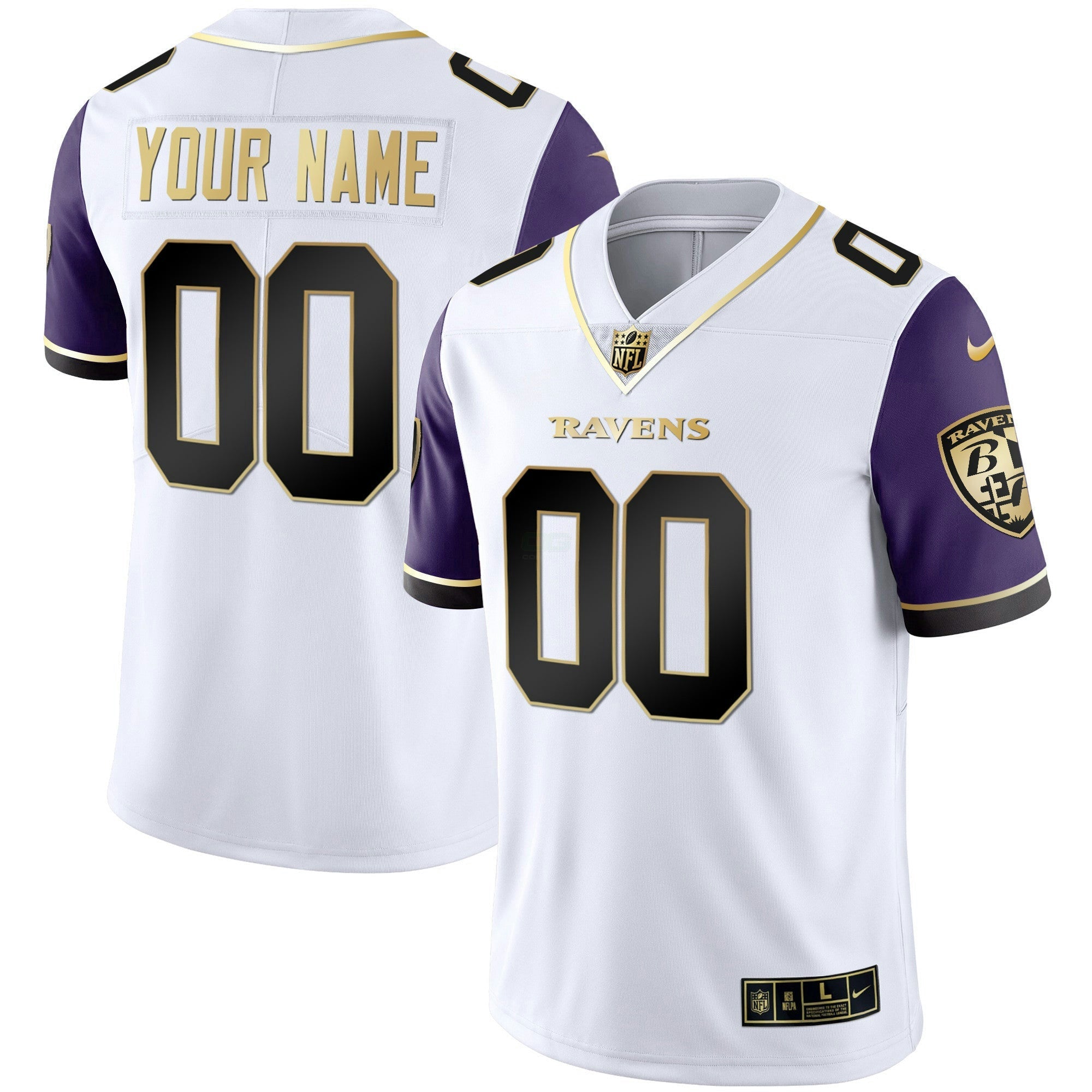 Camisa NFL Vapor Dourada Custom Name and Number
