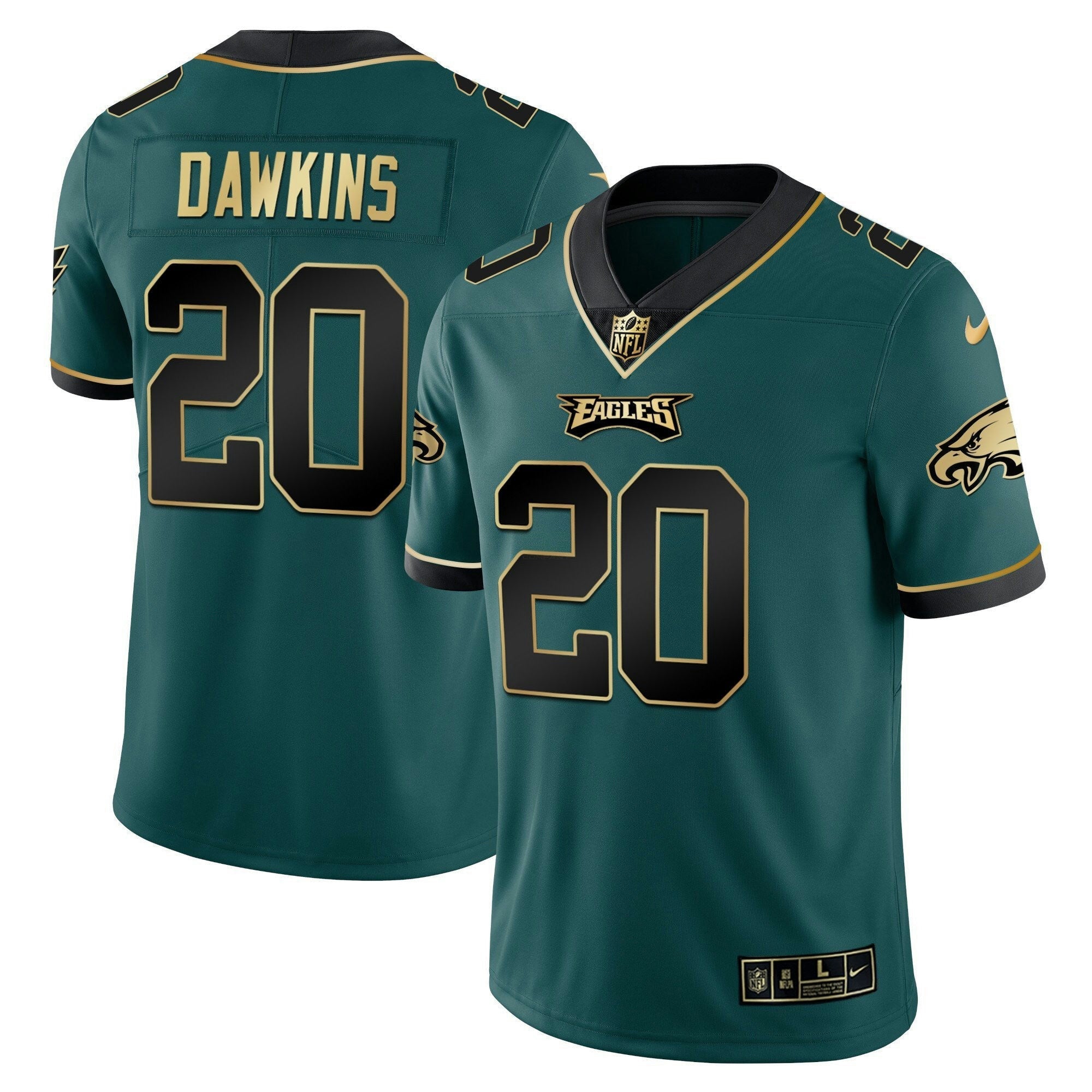 Camisa NFL Vapor Preta Midnight Verde Dourada Limited