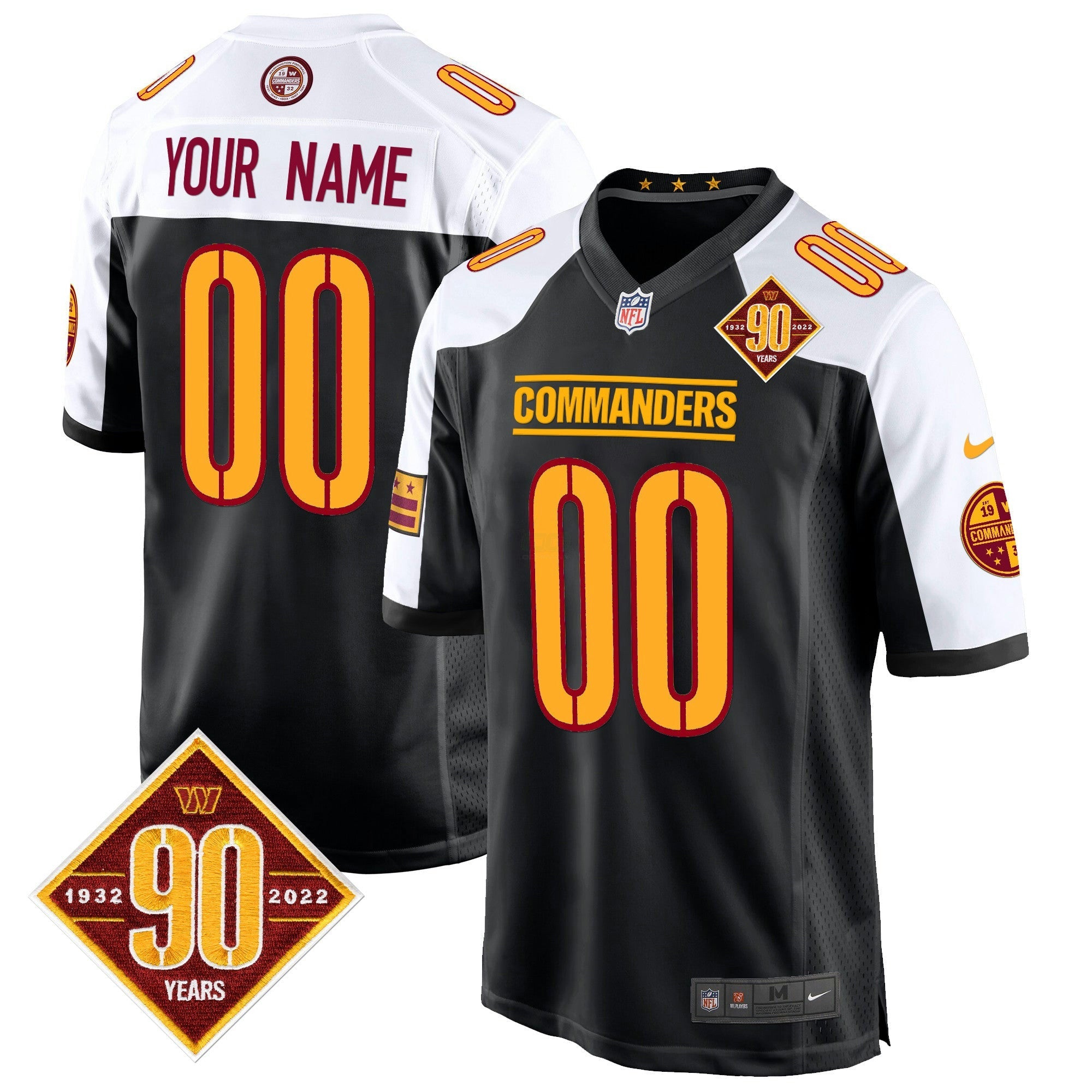 Camisa NFL Washington 90th Anniversary Patch Game Jersey
