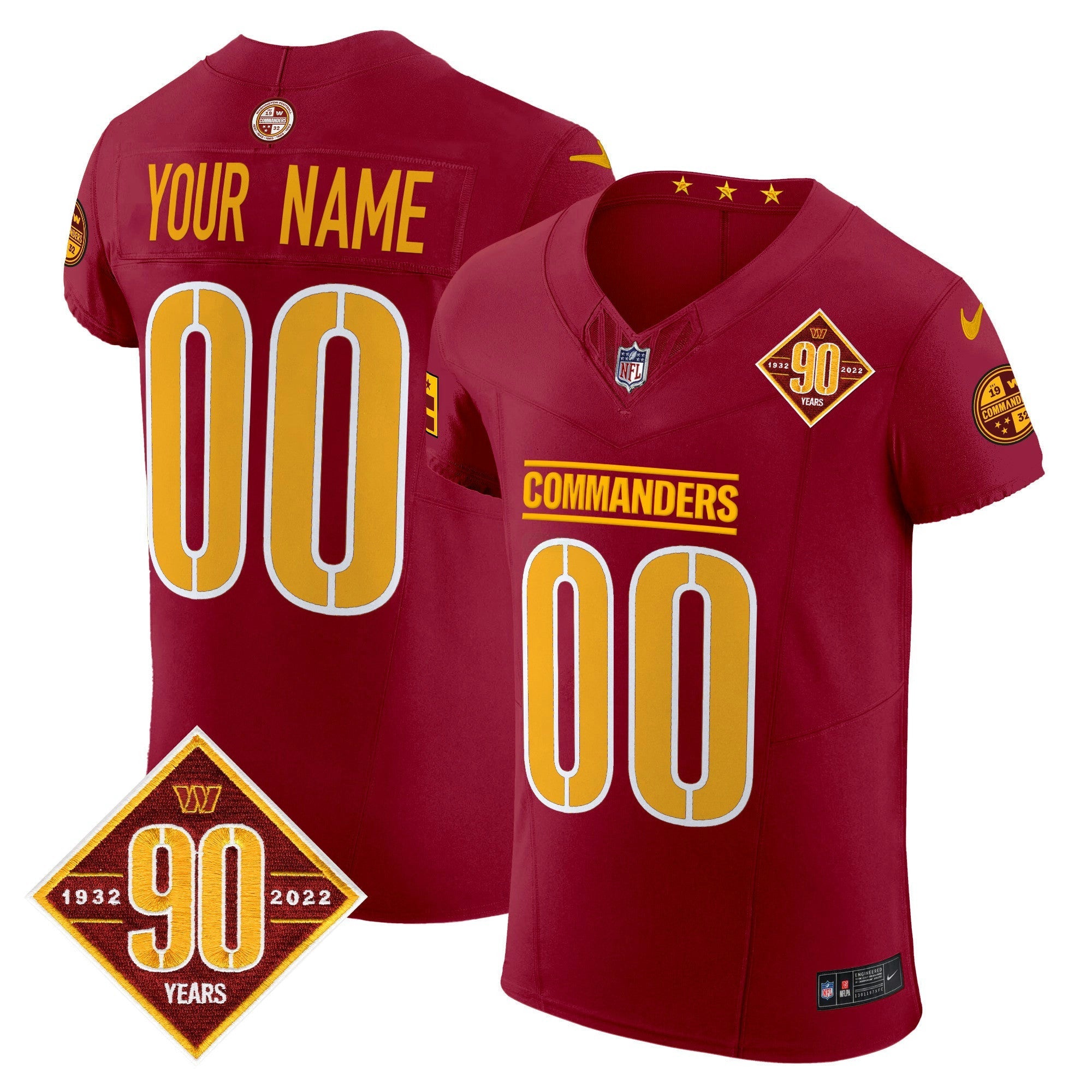 Camisa NFL Washington 90th Anniversary Patch Vapor Elite Jersey