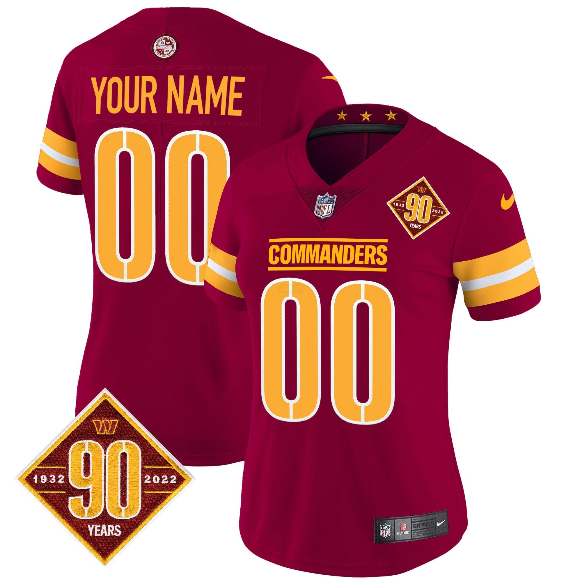 Camisa NFL Washington 90th Anniversary Patch Vapor Jersey V2