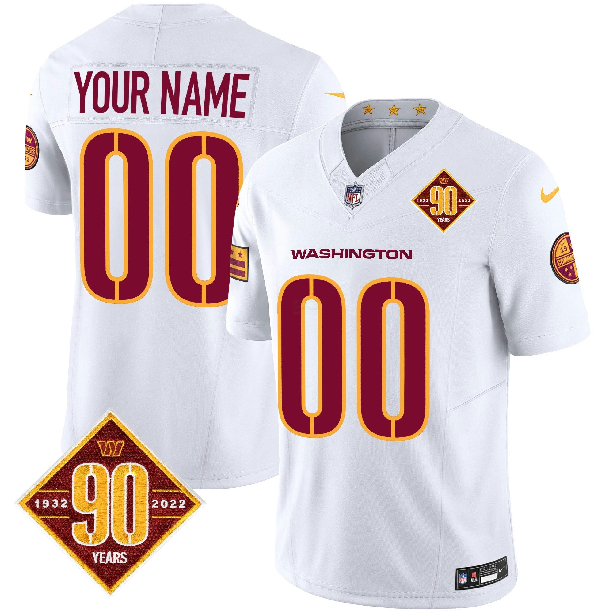 Camisa NFL Washington 90th Anniversary Patch Vapor Jersey V3