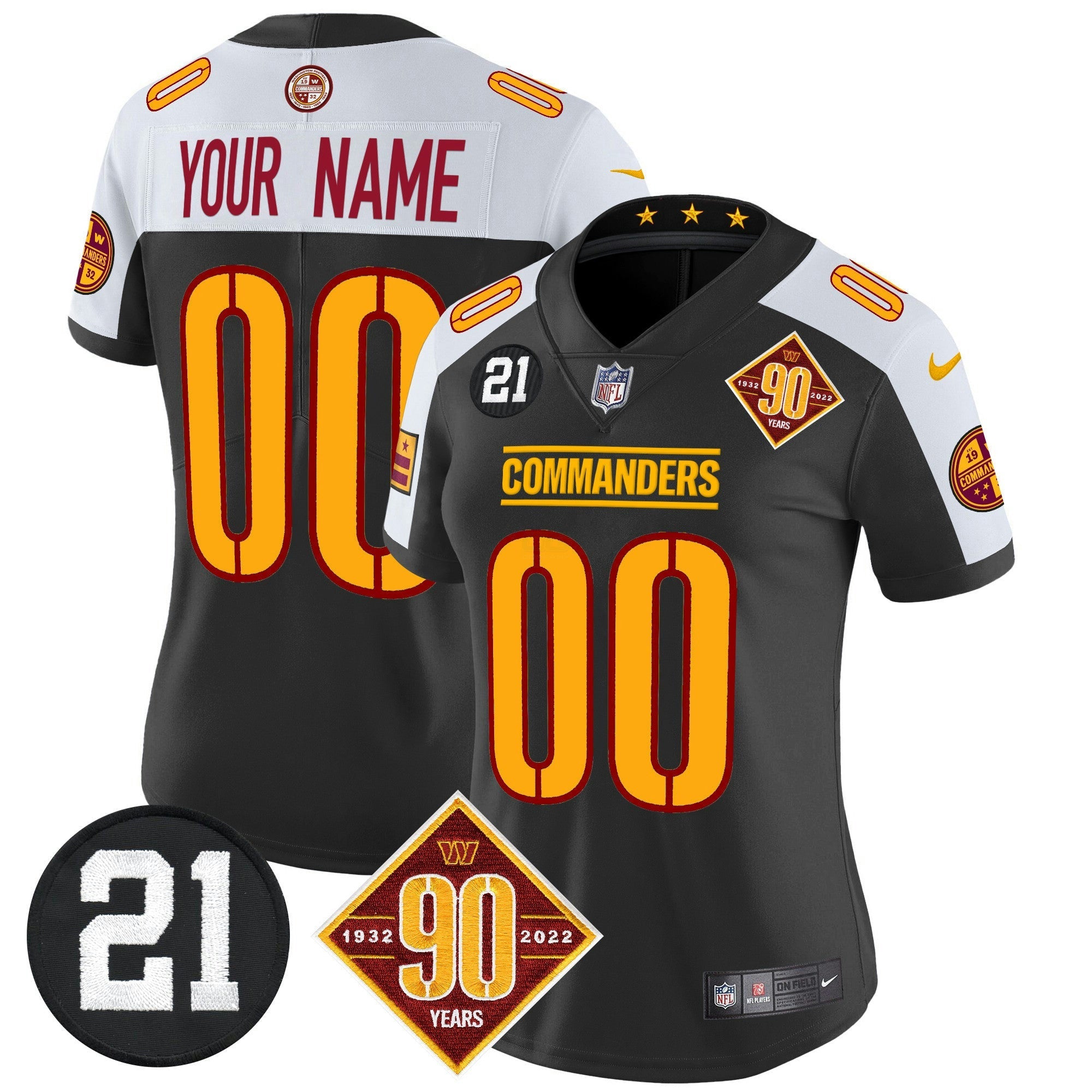 Camisa NFL Washington 90th & Sean Taylor Patch Vapor Limited Jersey