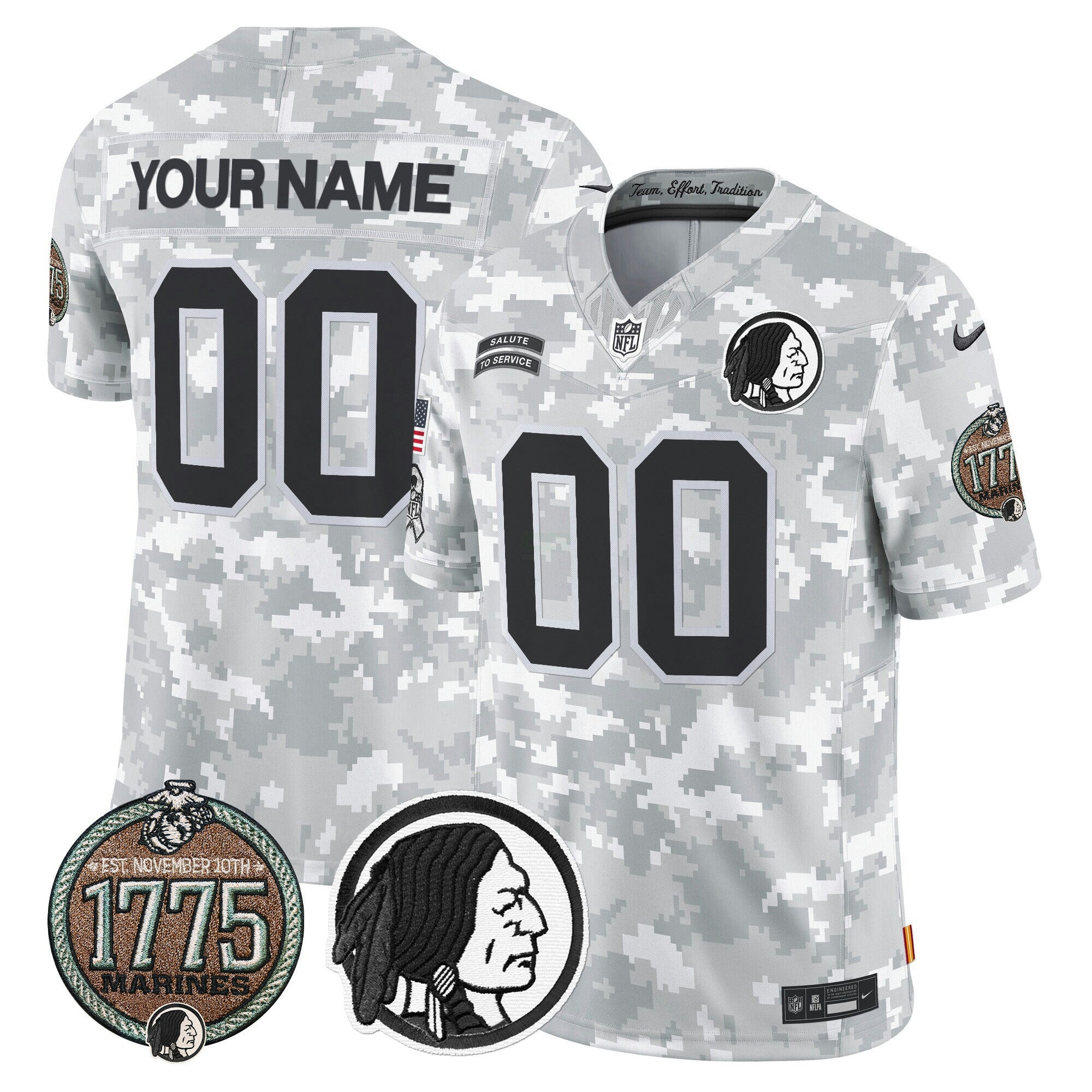 Camisa NFL Washington Redskins 2024 Salute to Service Establishment Year Patch Vapor Limited Jersey