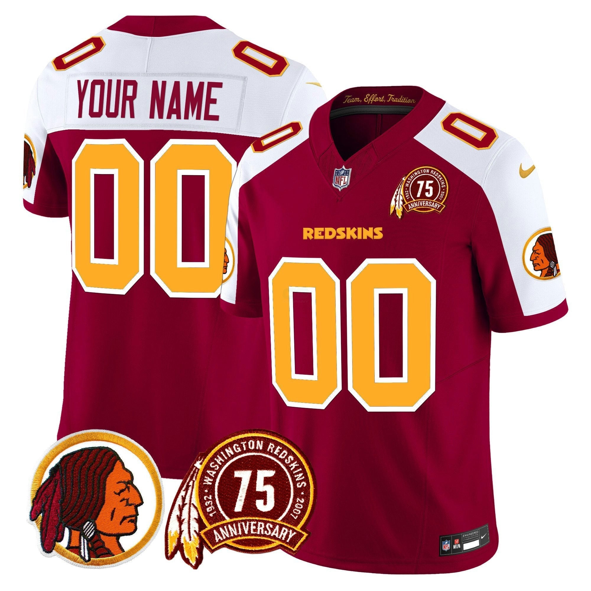 Camisa NFL Washington Redskins 75th Patch Vapor Limited Jersey