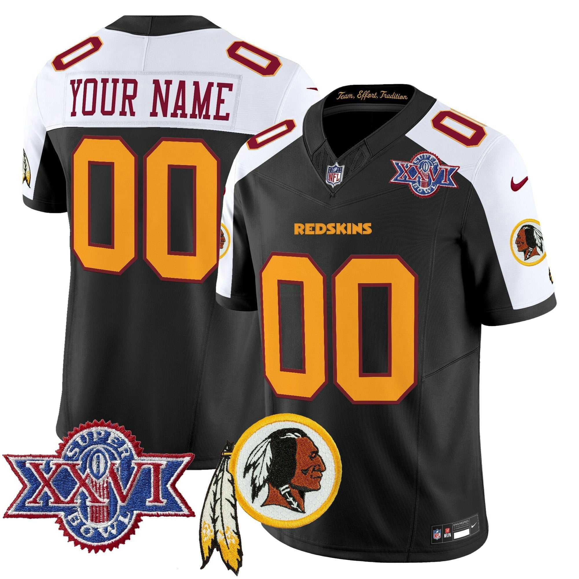 Camisa NFL Washington Redskins Throwback 1992 Super Bowl XXVI Patch Vapor Limited Jersey V3