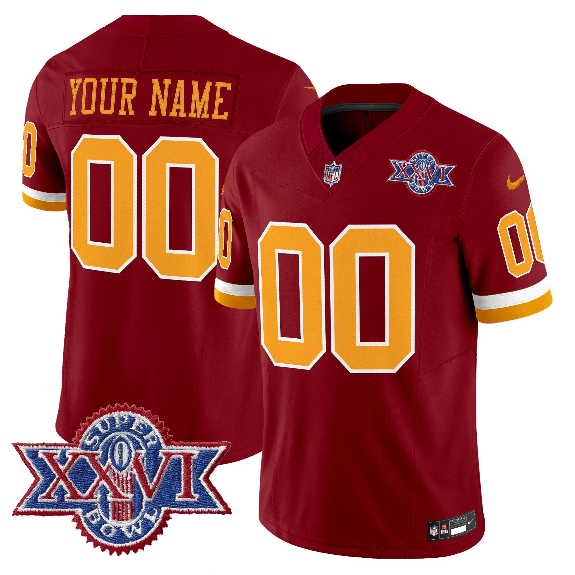 Camisa NFL Washington Redskins Throwback 1992 Super Bowl XXVI Patch Vapor Limited Jersey