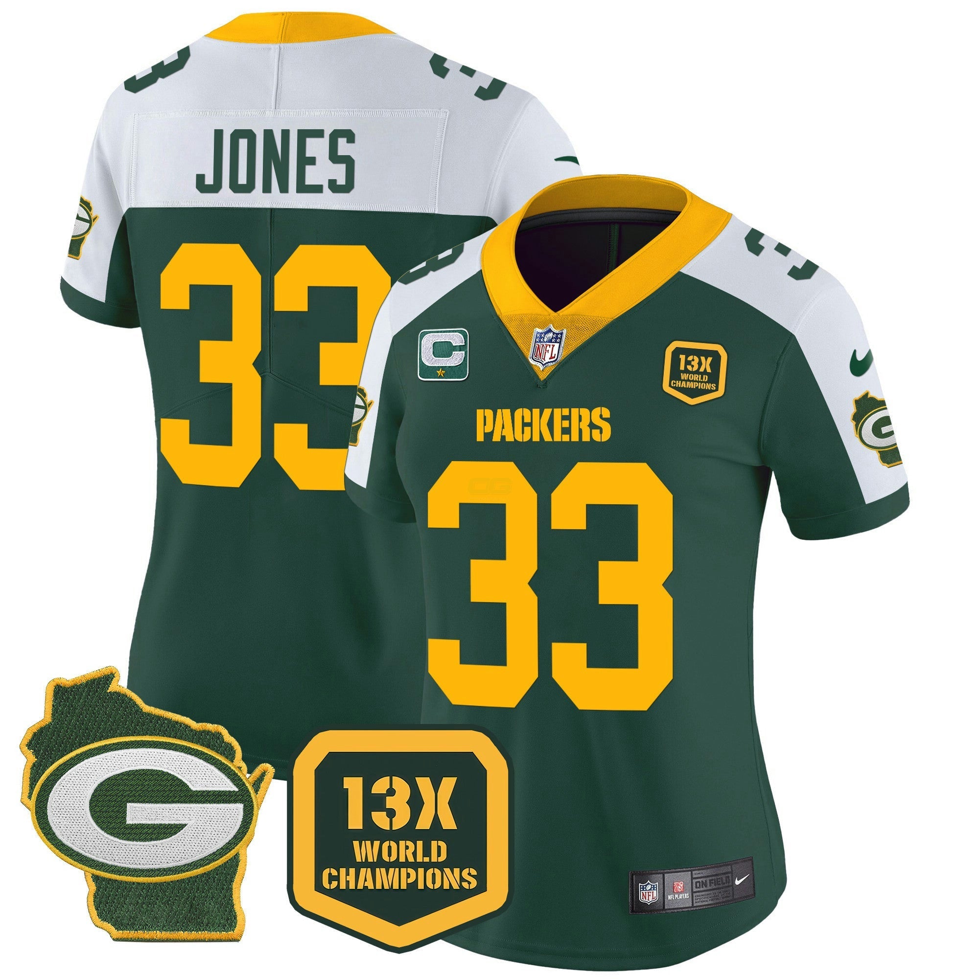 Camisa NFL Women’s 13 Time World Champions & Home Patch Vapor Jersey