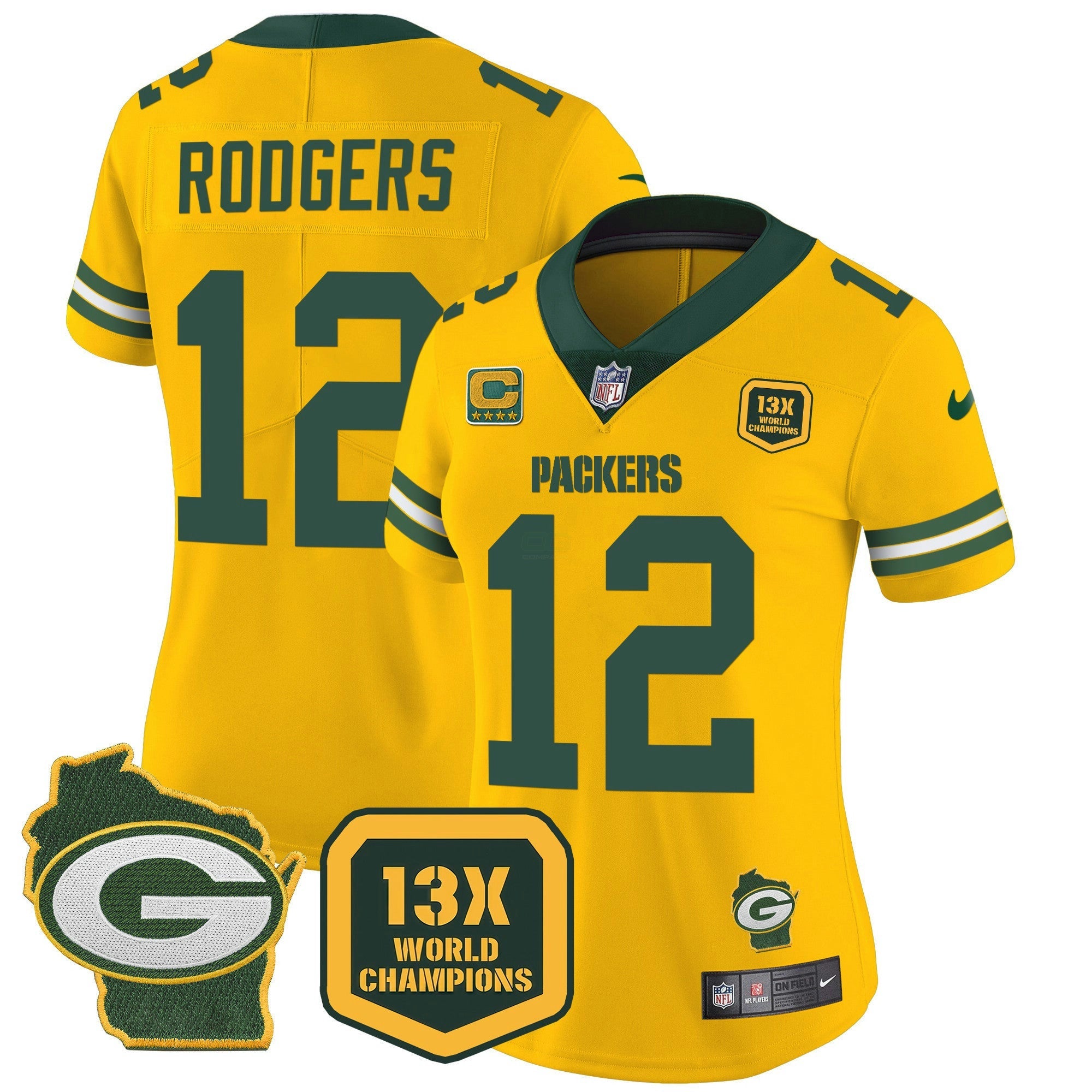 Camisa NFL Women’s 13 Time World Champions & Home Patch Vapor Jersey
