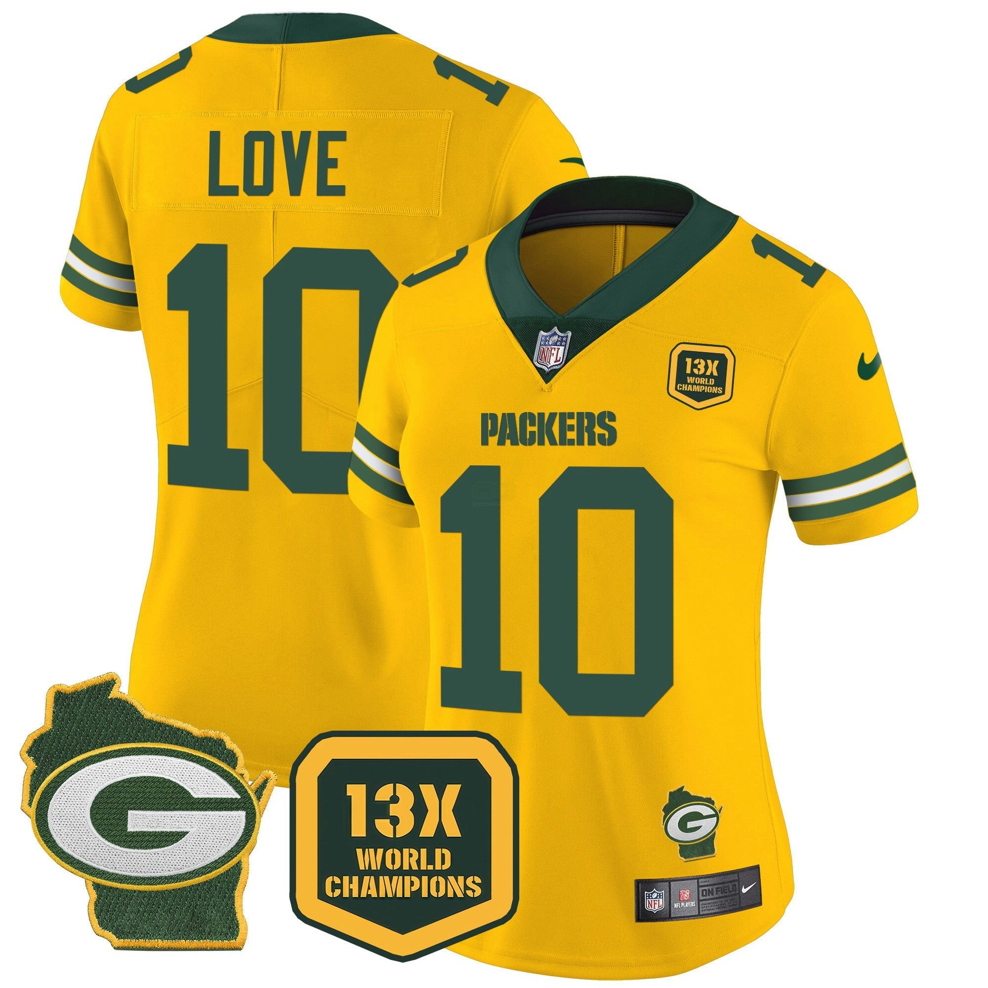 Camisa NFL Women’s 13 Time World Champions & Home Patch Vapor Jersey