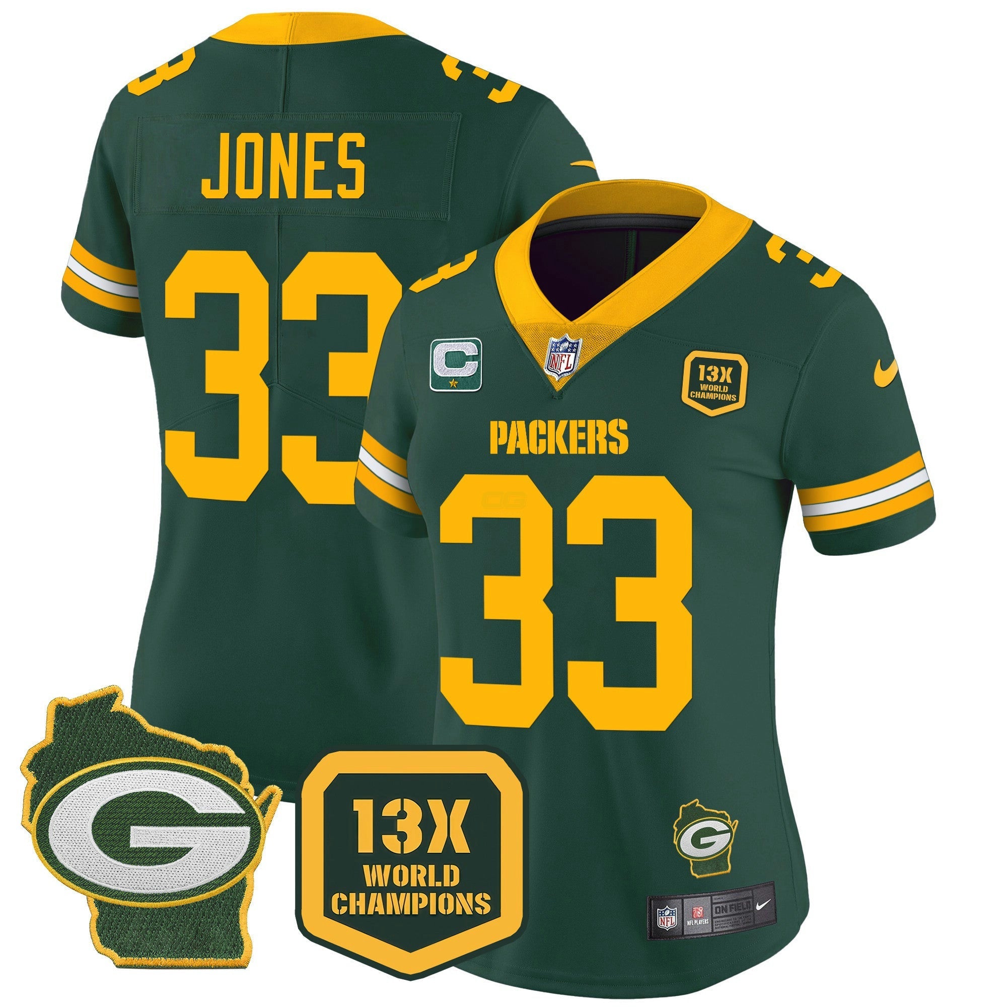 Camisa NFL Women’s 13 Time World Champions & Home Patch Vapor Jersey