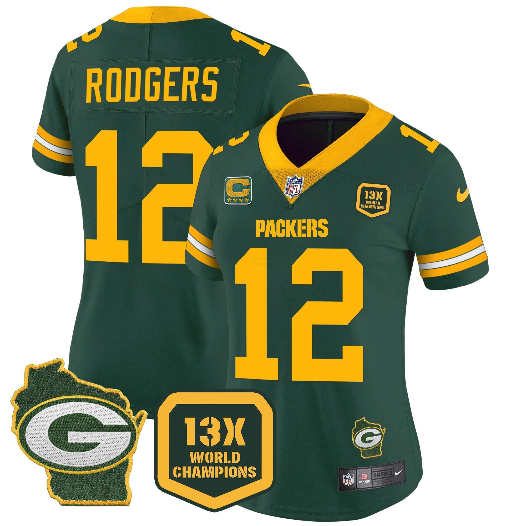 Camisa NFL Women’s 13 Time World Champions & Home Patch Vapor Jersey